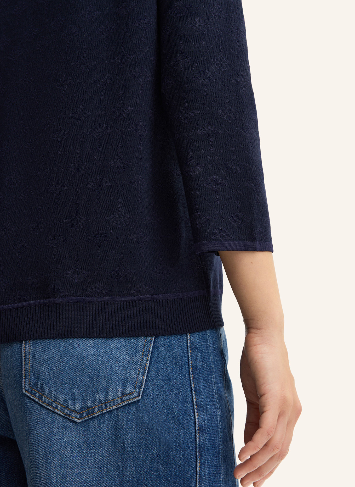 JOOP! Pullover KUSTA mit 3/4-Arm: DUNKELBLAU