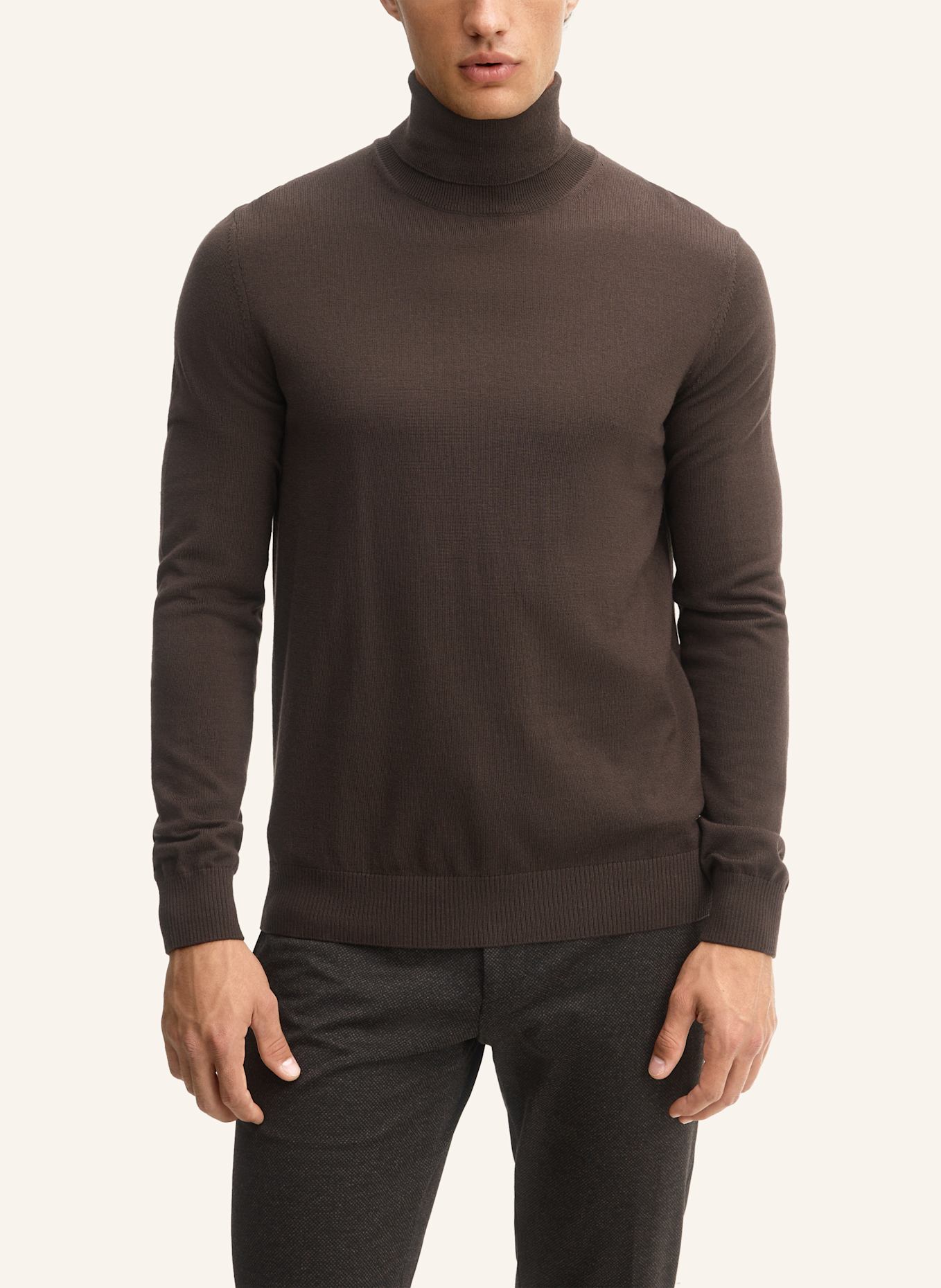 JOOP! Rollkragenpullover DONTE aus Merinowolle: DUNKELBRAUN