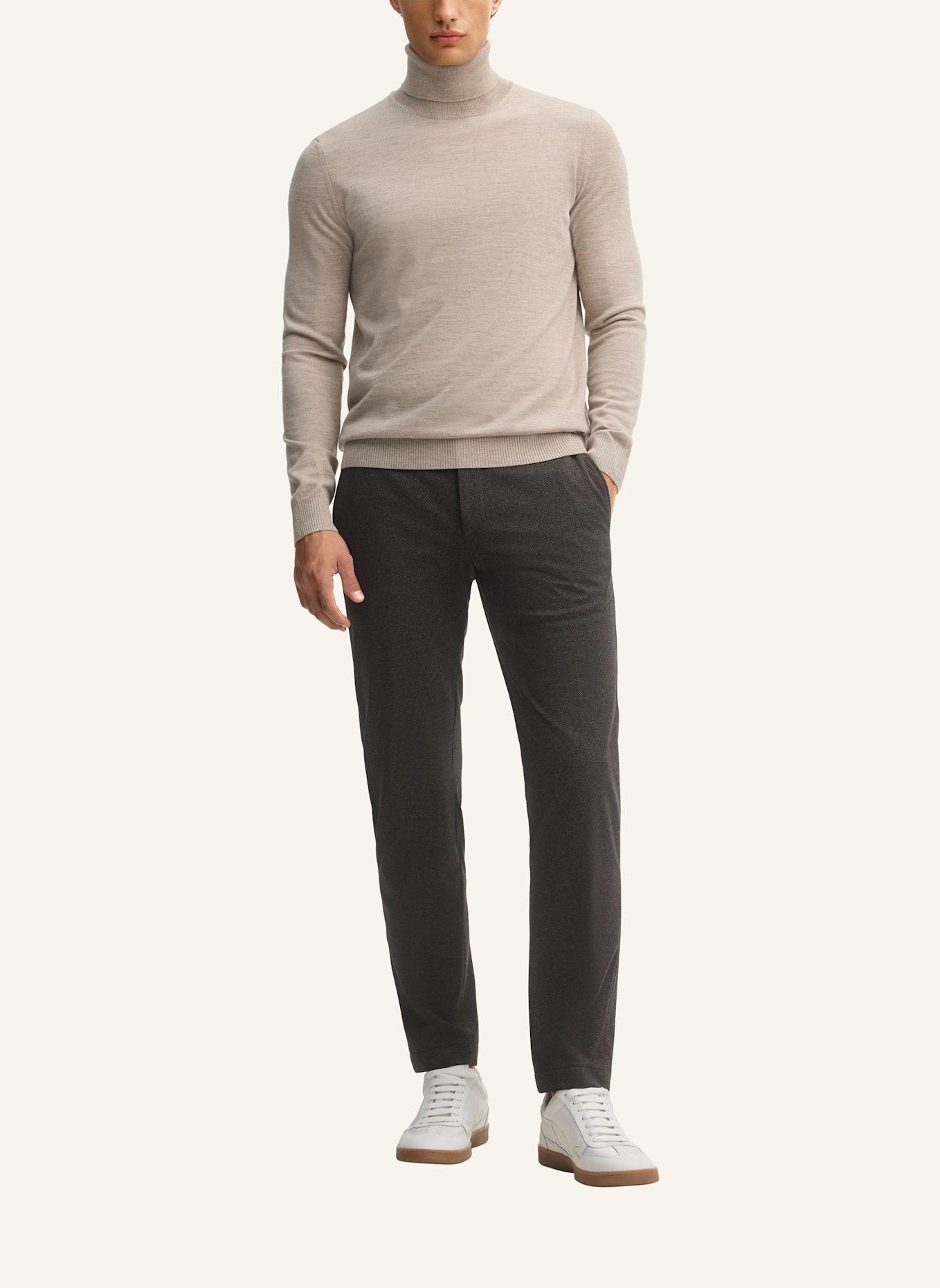 JOOP! Rollkragenpullover DONTE aus Merinowolle: BEIGE