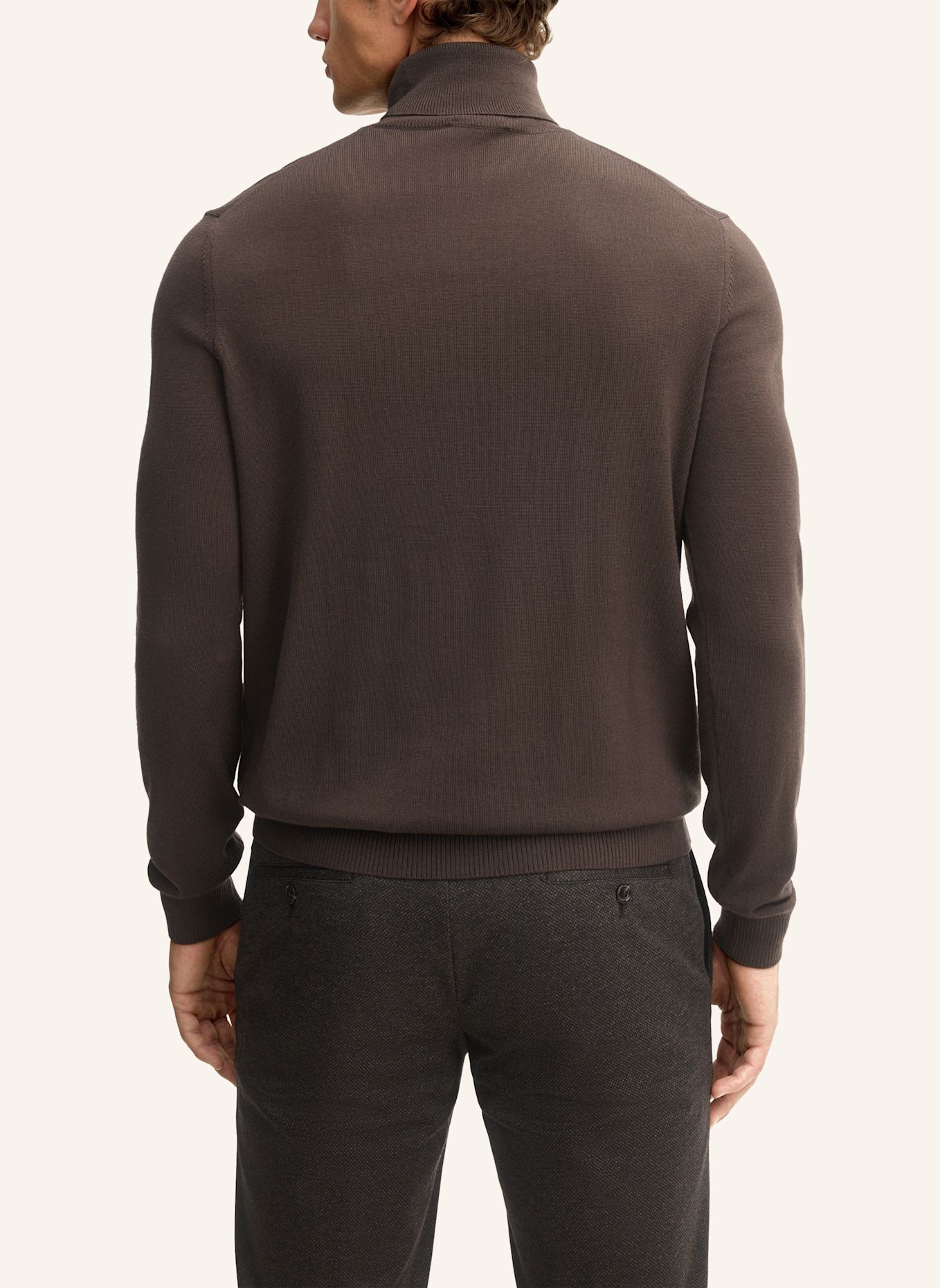 JOOP! Rollkragenpullover DONTE aus Merinowolle: DUNKELBRAUN