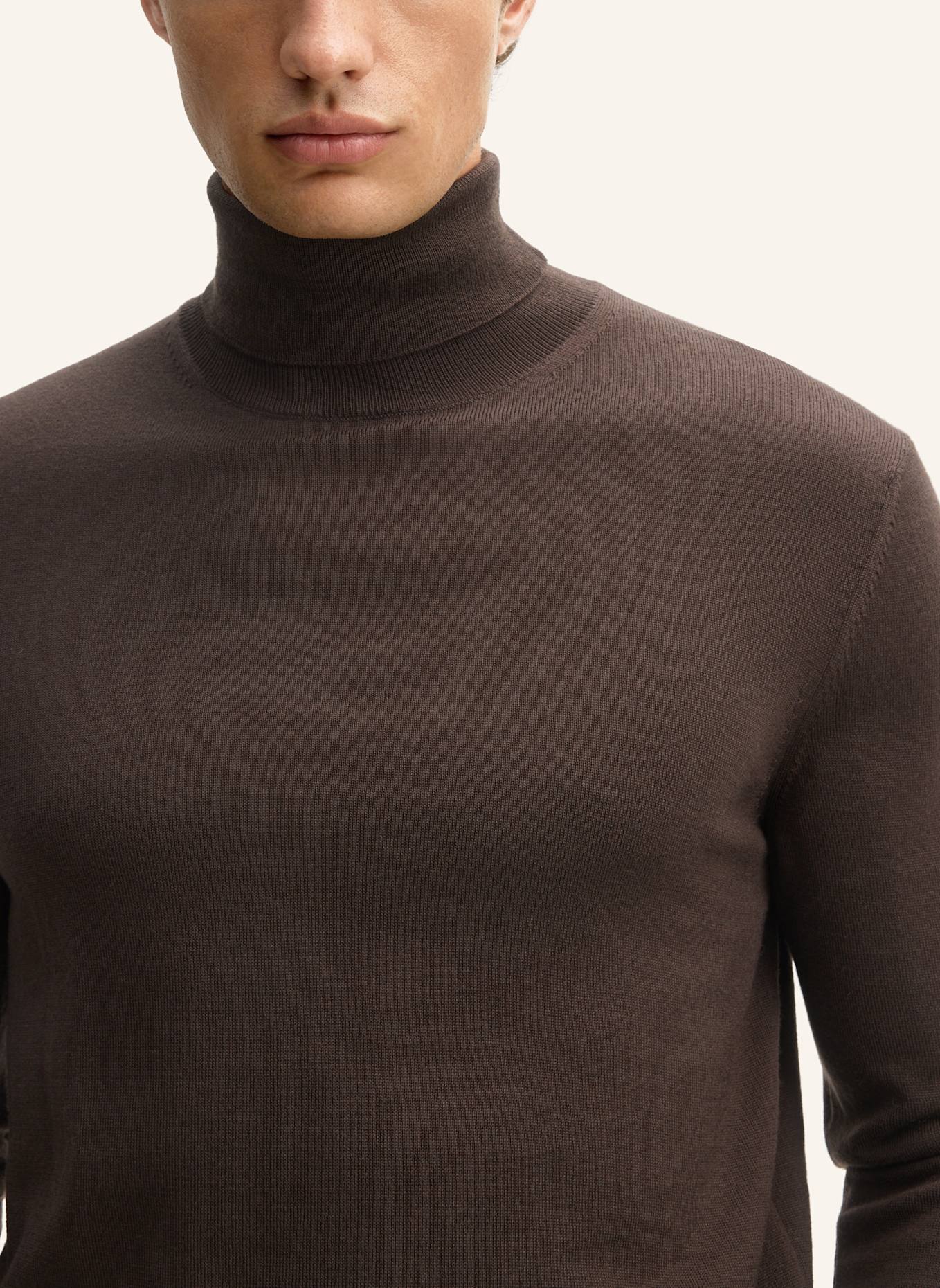 JOOP! Rollkragenpullover DONTE aus Merinowolle: DUNKELBRAUN