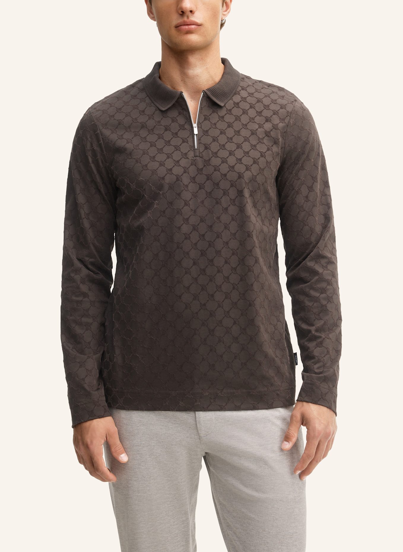 JOOP! Langarm-Poloshirt Modern Fit: DUNKELBRAUN