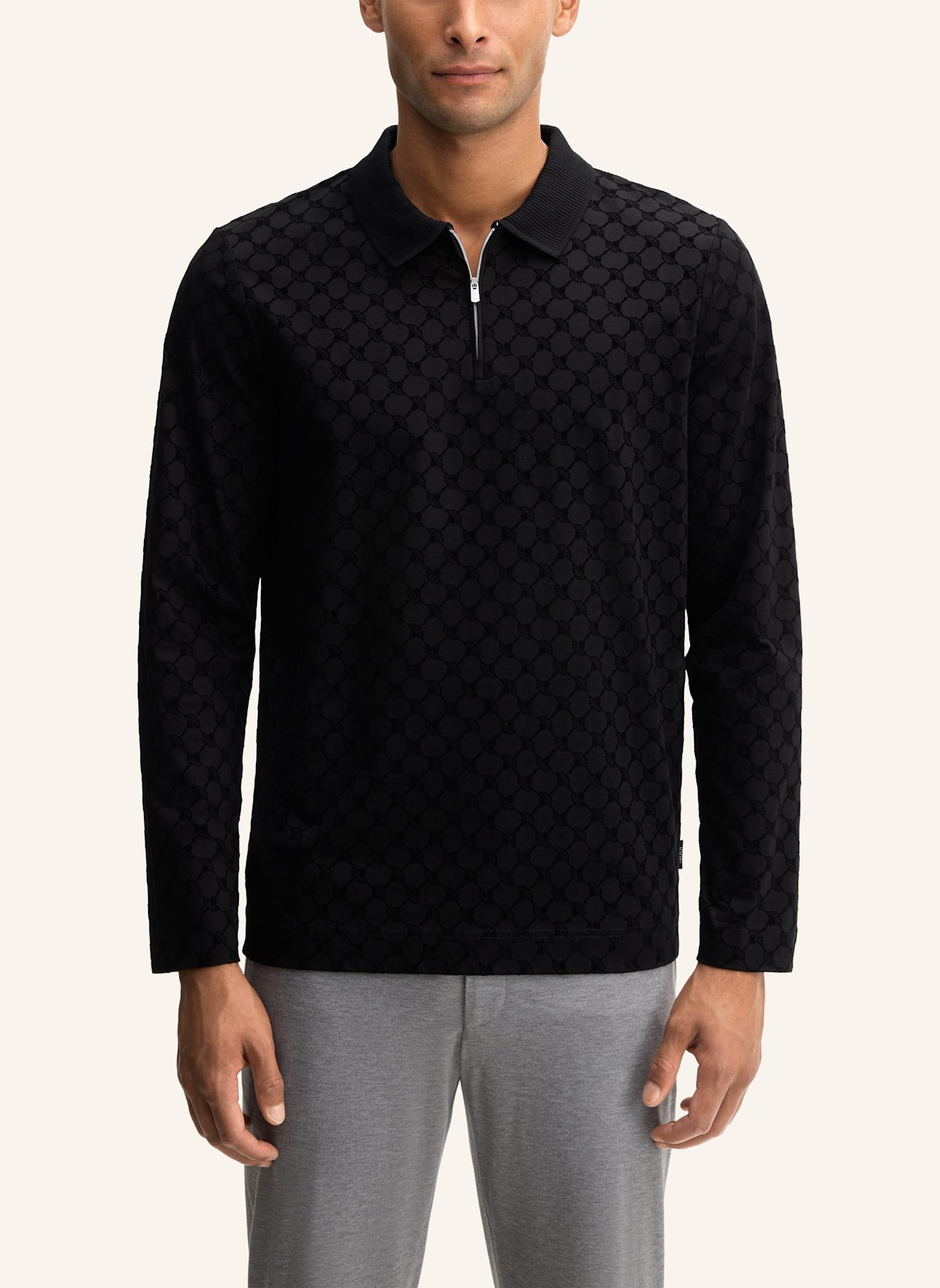 JOOP! Langarm-Poloshirt Modern Fit: SCHWARZ