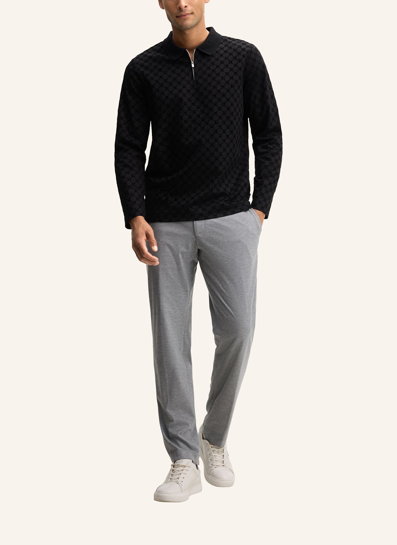 JOOP! Langarm-Poloshirt Modern Fit: SCHWARZ