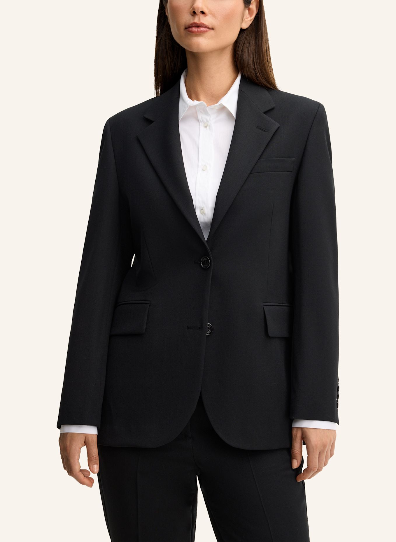 JOOP! Wollmix-Boyfriend-Blazer: SCHWARZ