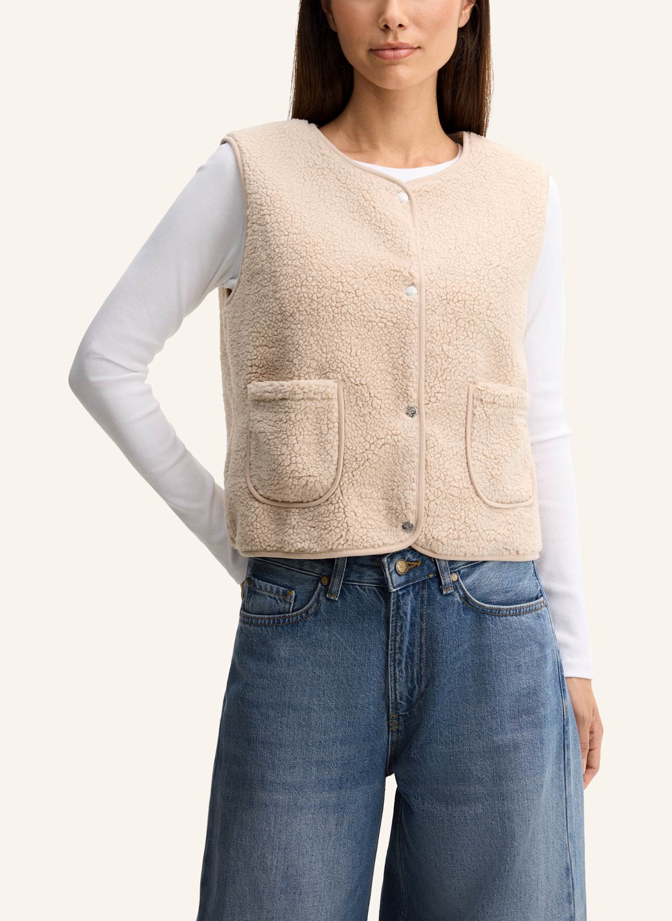 JOOP! JEANS Teddy-Weste: BEIGE