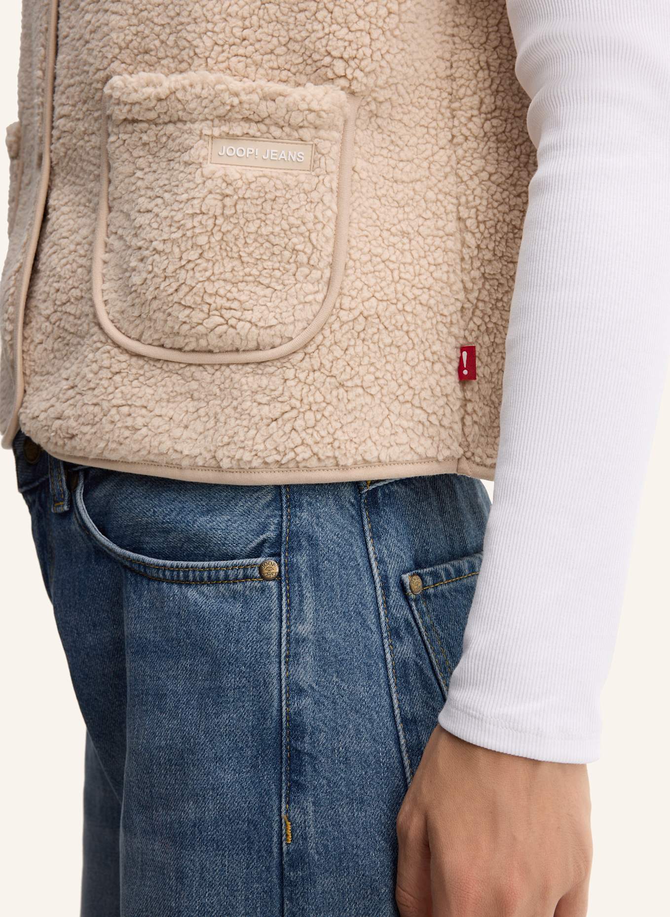 JOOP! JEANS Teddy-Weste: BEIGE