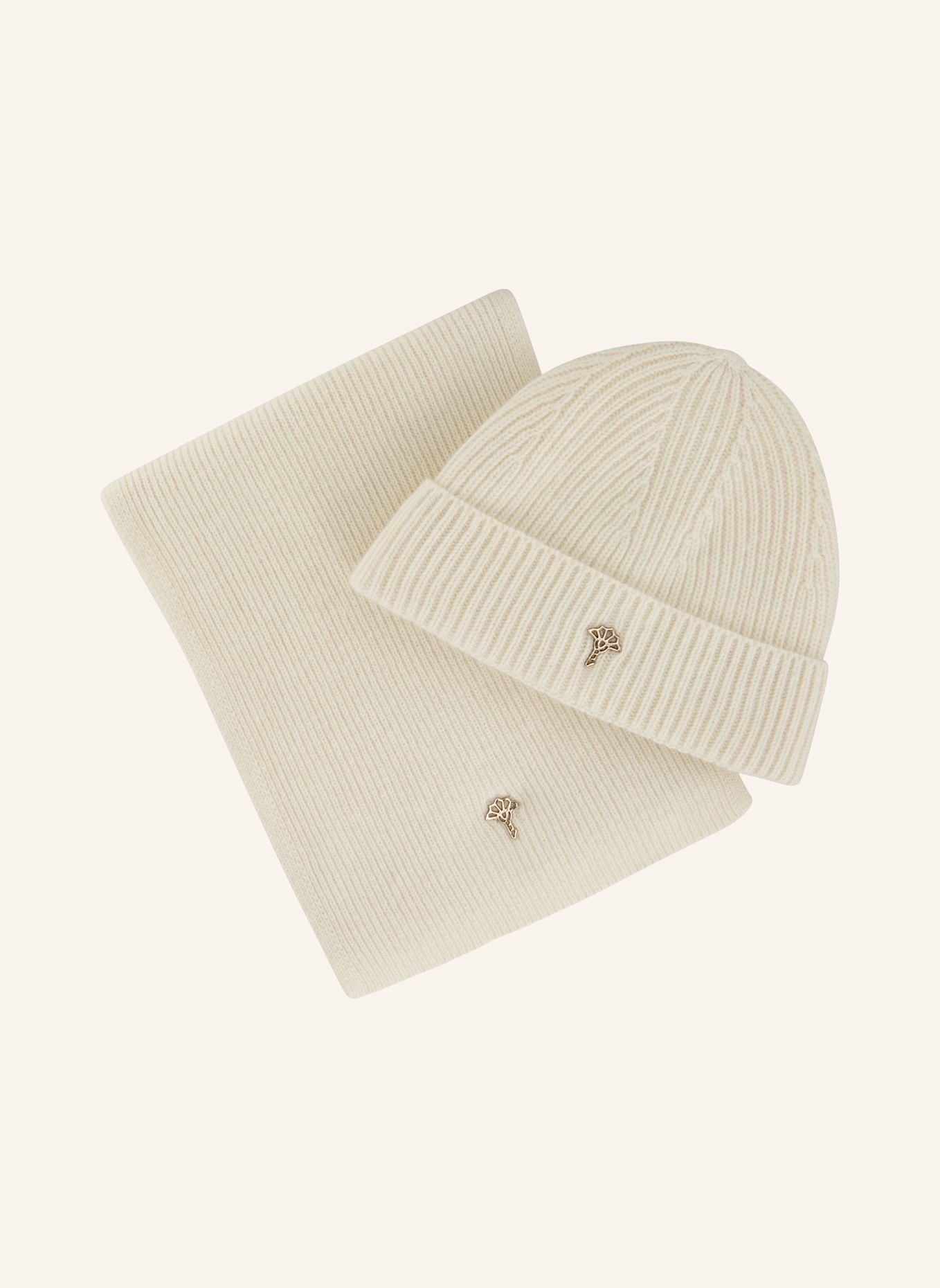 JOOP! Set AMANTE: Schal und Mütze mit Geschenkbox: BEIGE