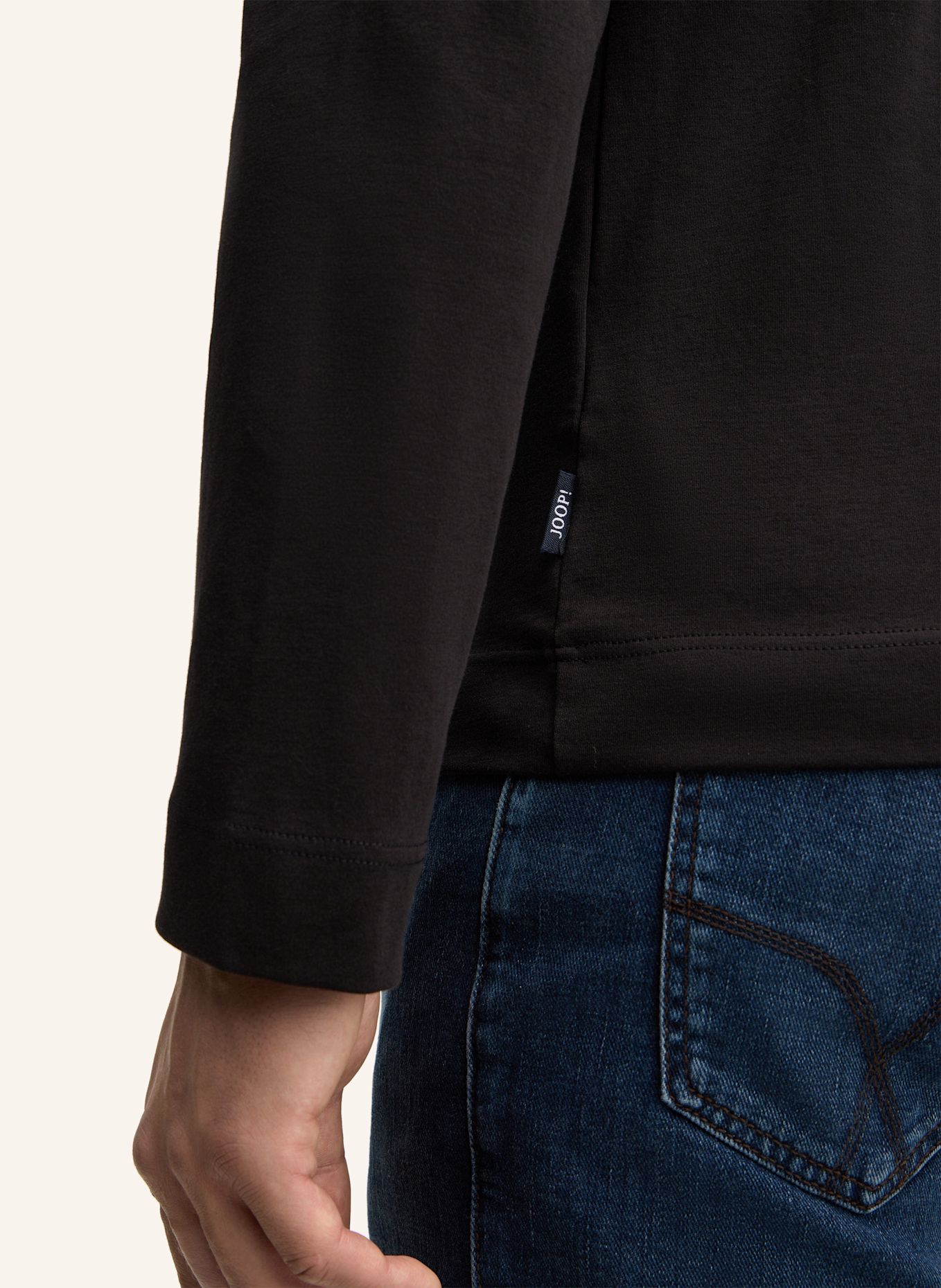 JOOP! Langarm-Poloshirt Modern Fit: SCHWARZ
