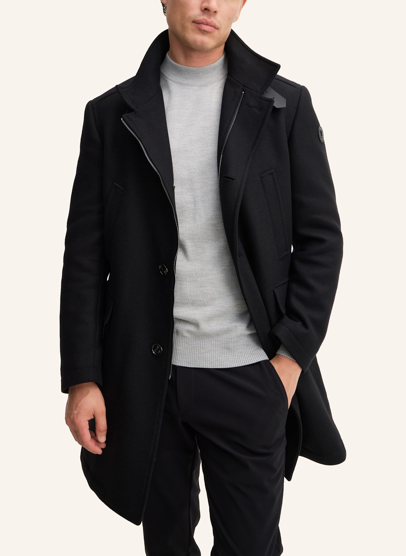 JOOP! Mantel aus Wollmix: SCHWARZ
