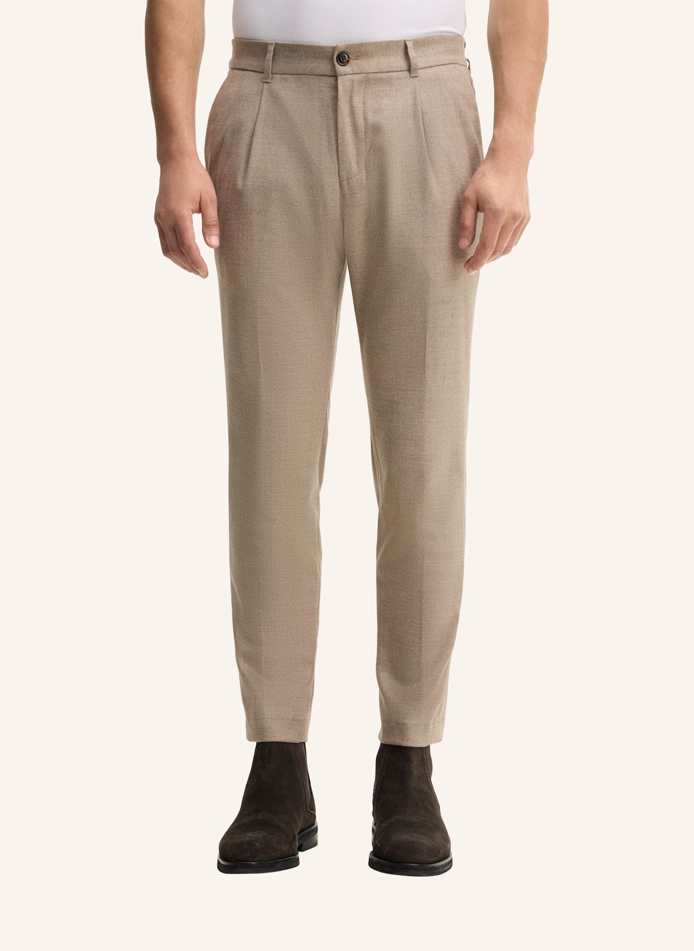 JOOP! Bundfaltenhose Regular Fit: BEIGE