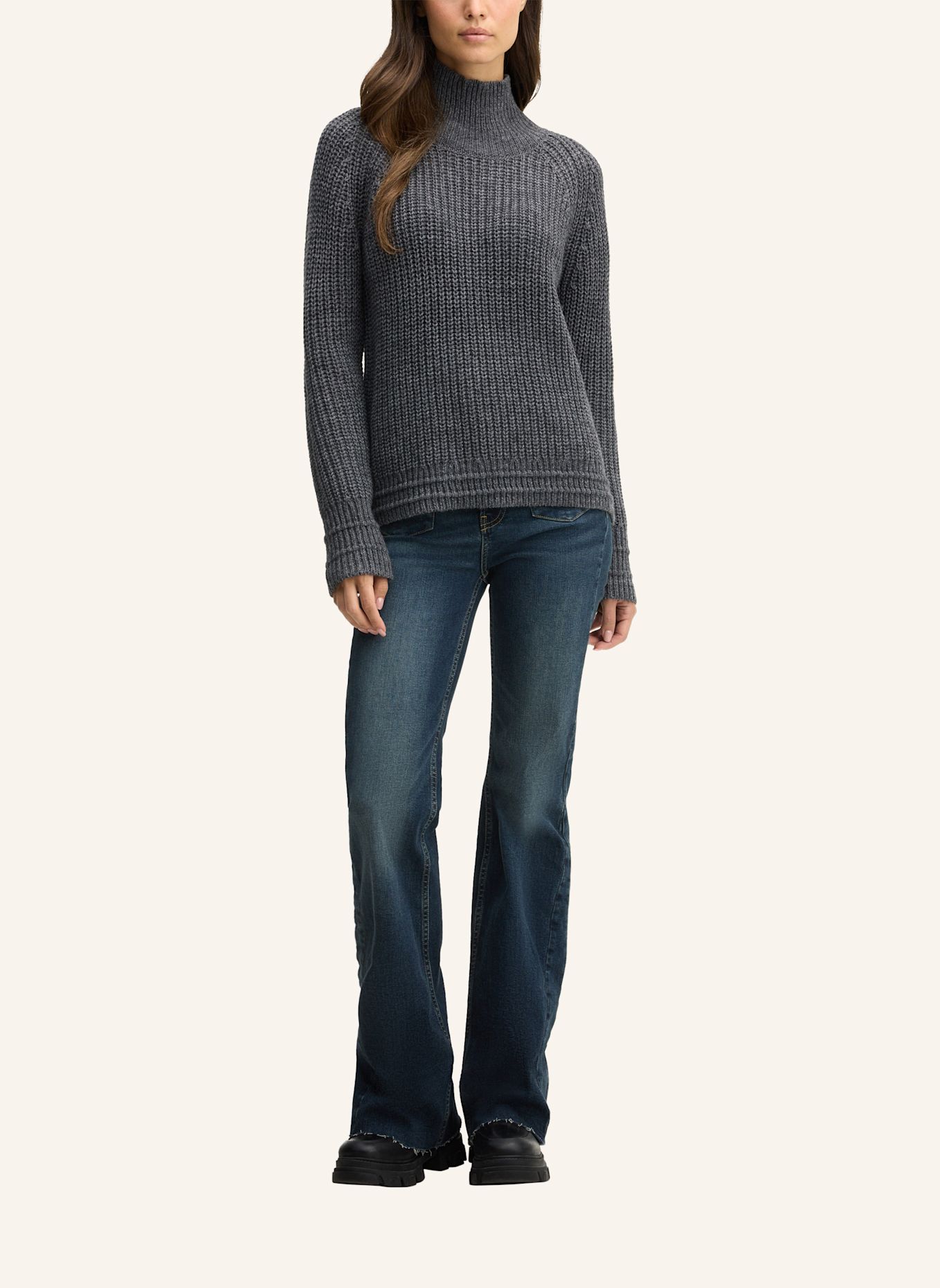 JOOP! JEANS Wollmix-Pullover: DUNKELGRAU