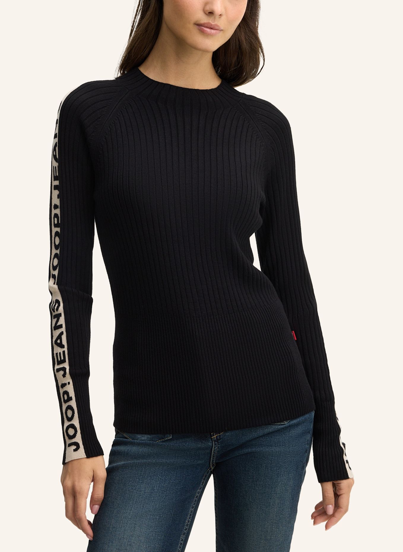 JOOP! JEANS Viskose-Pullover: SCHWARZ