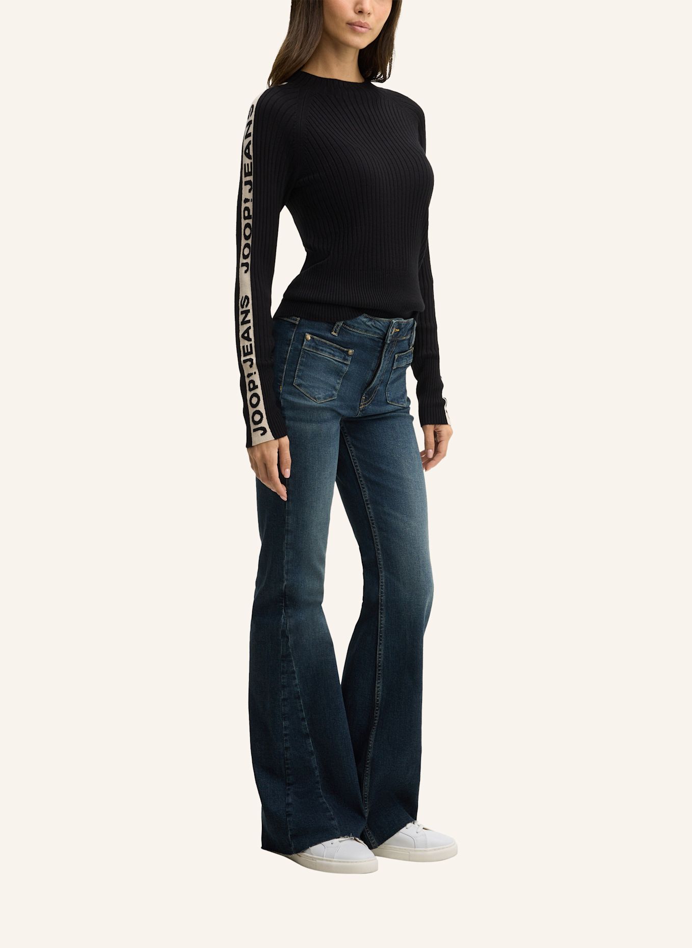 JOOP! JEANS Viskose-Pullover: SCHWARZ