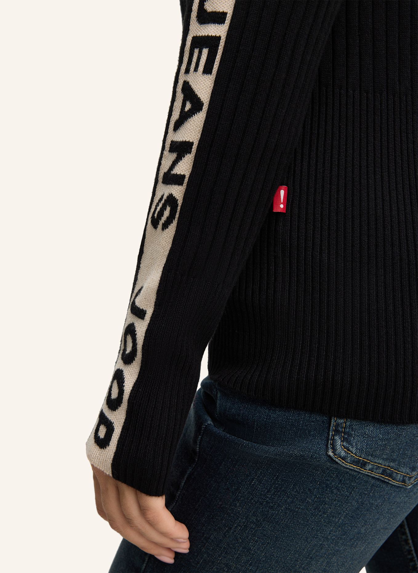 JOOP! JEANS Viskose-Pullover: SCHWARZ