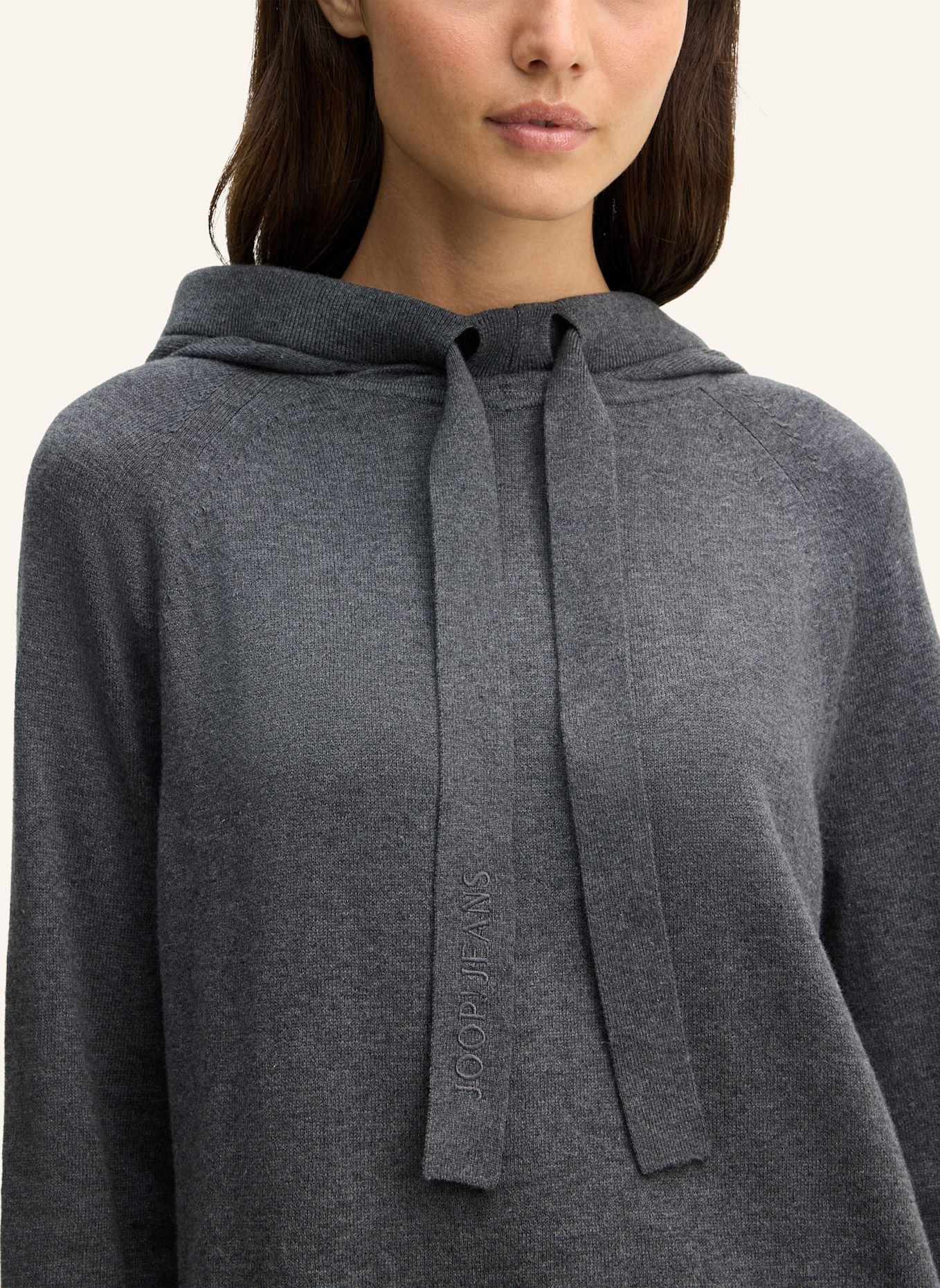 JOOP! JEANS Wollmix-Strick-Hoodie: GRAU