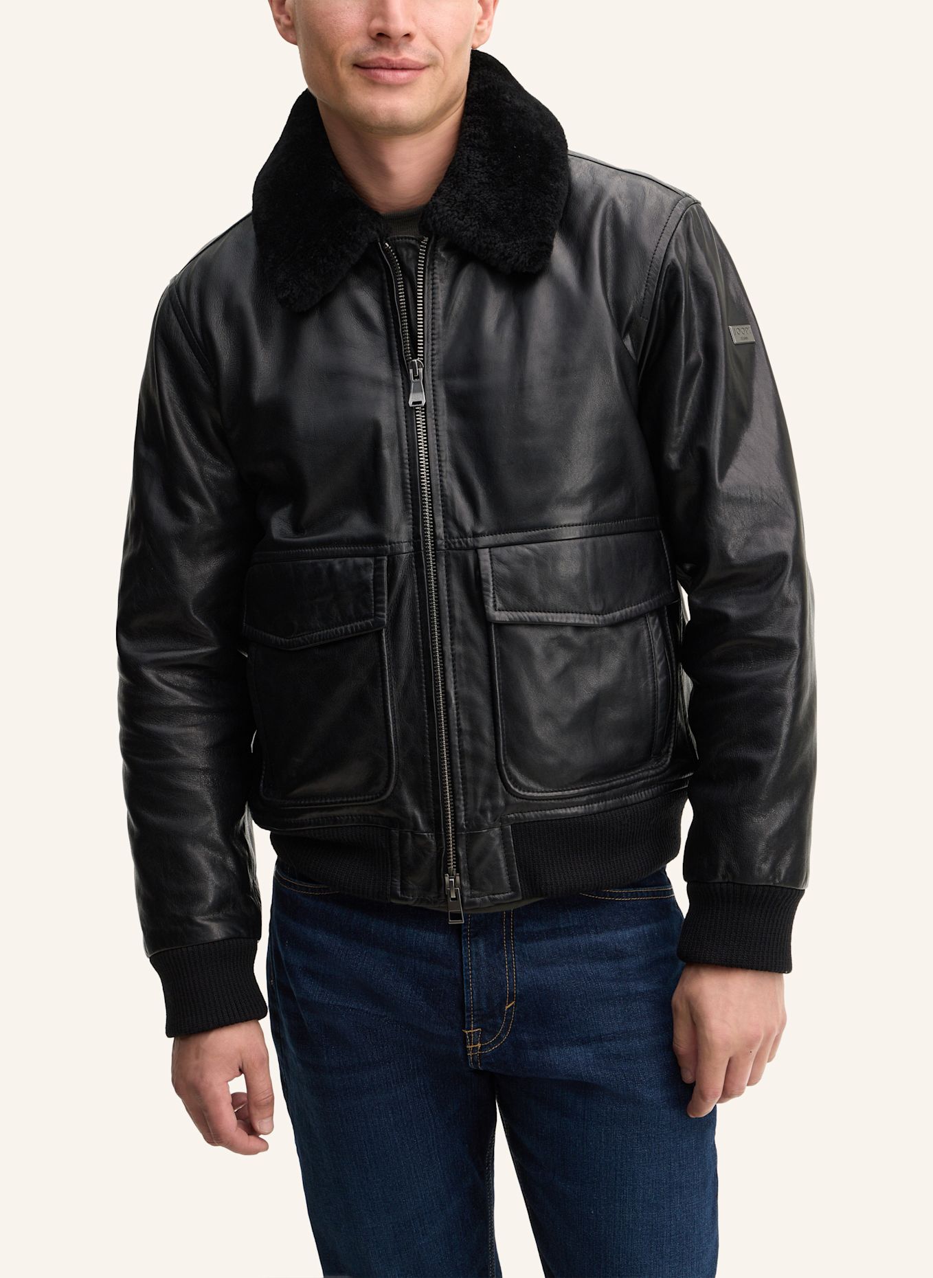 JOOP! JEANS Lederjacke: SCHWARZ