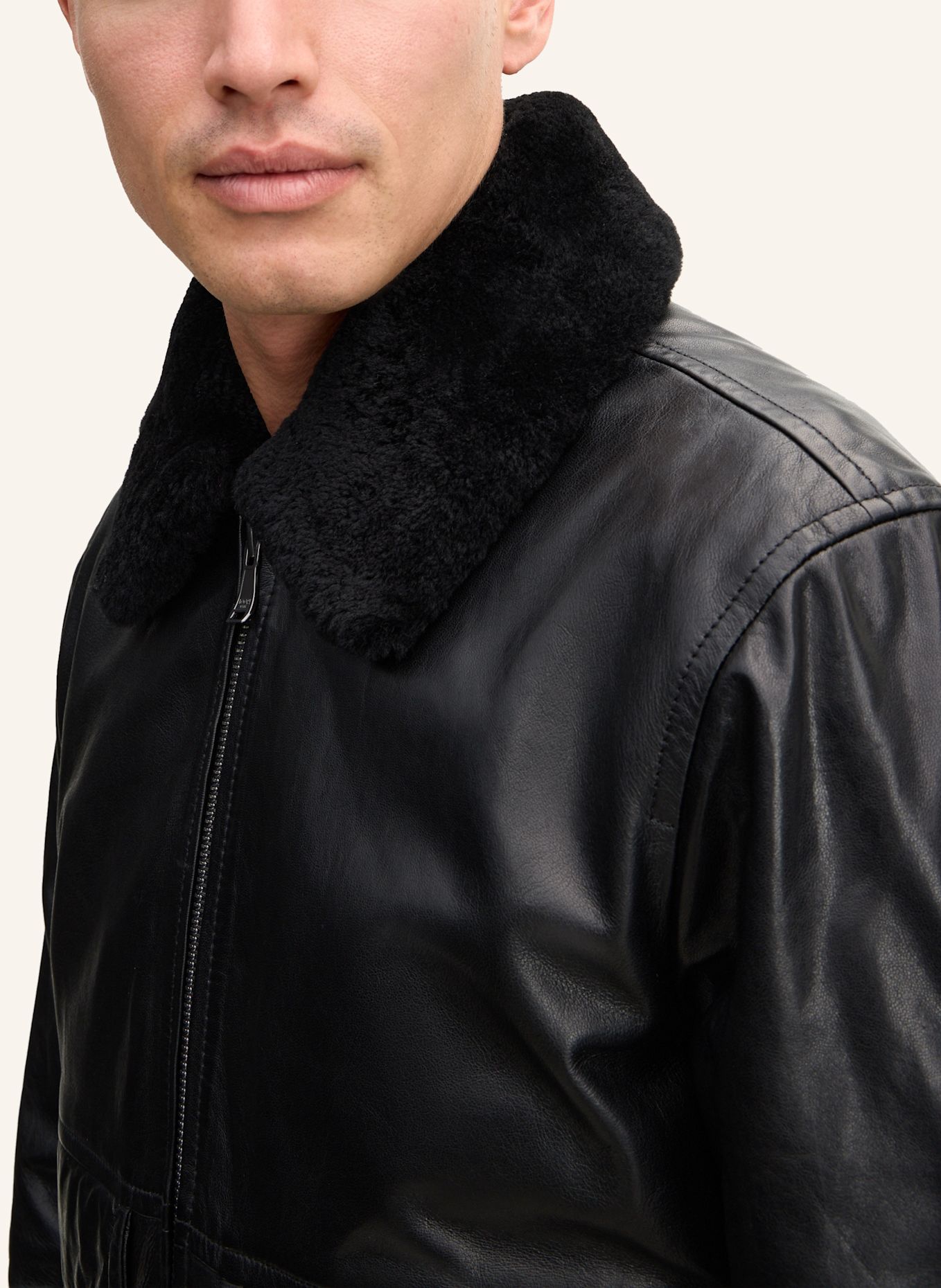 JOOP! JEANS Lederjacke: SCHWARZ