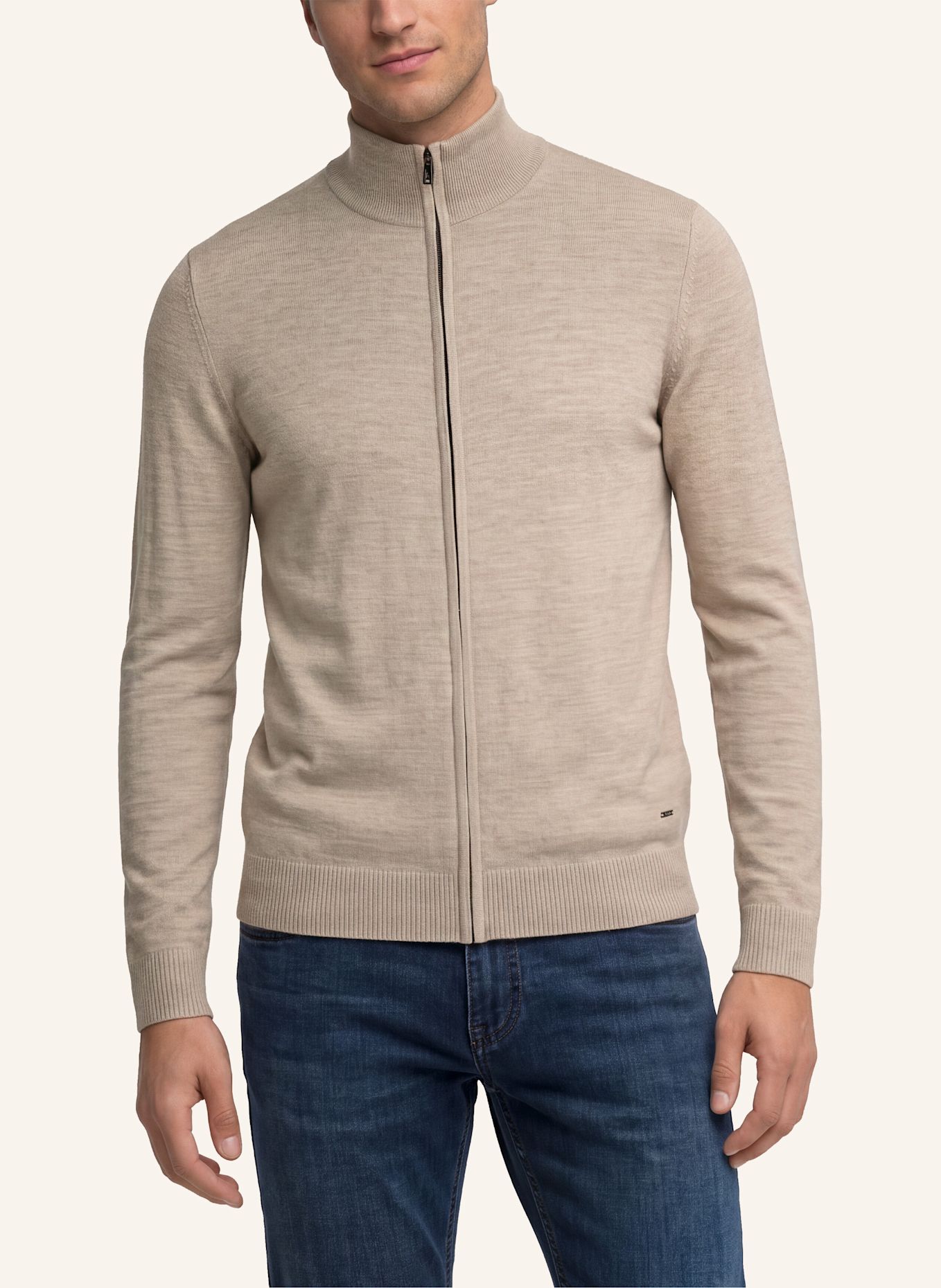 JOOP! Strickjacke DAVIS aus Merinowolle: BEIGE