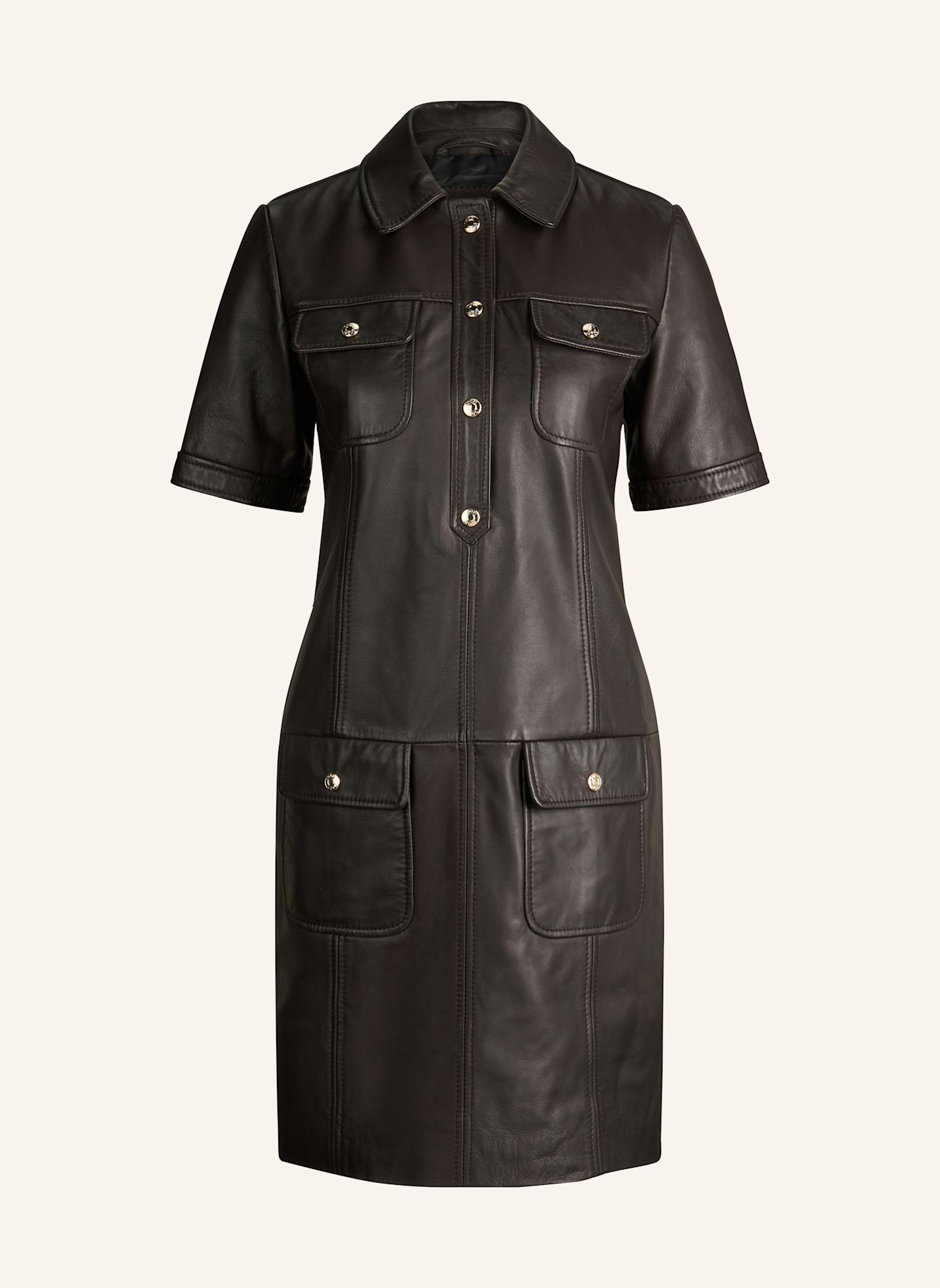 JOOP! Lederkleid: DUNKELBRAUN