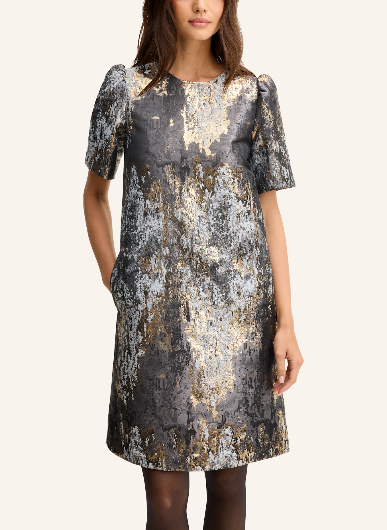 JOOP! Kleid: SCHWARZ / GOLD / SILBER