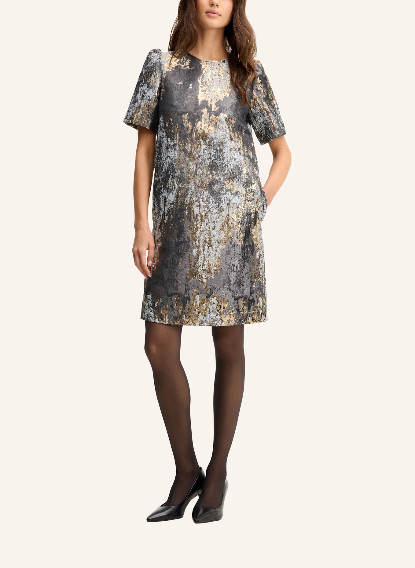 JOOP! Kleid: SCHWARZ / GOLD / SILBER