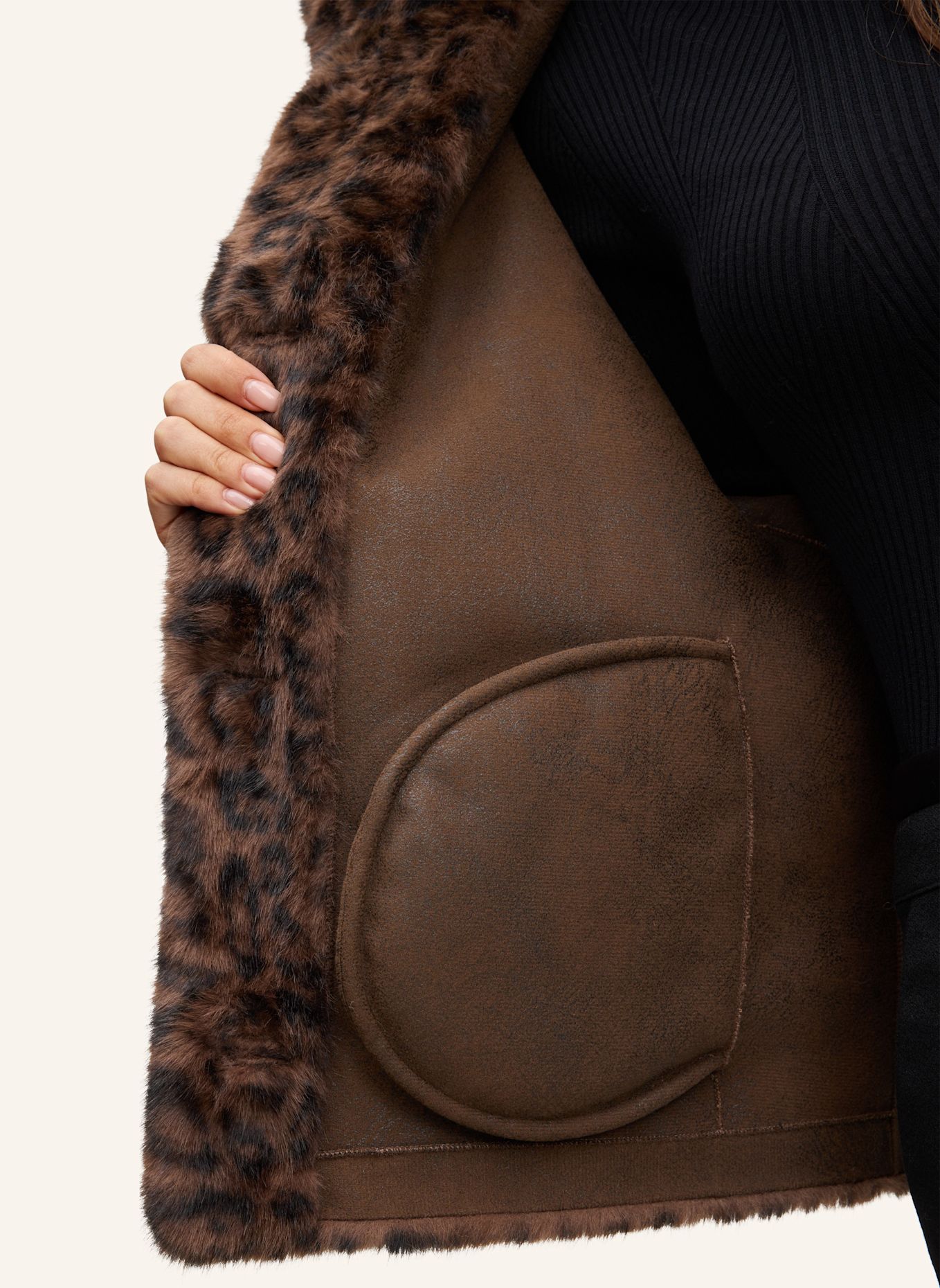 JOOP! Kunstfell-Jacke: DUNKELBRAUN