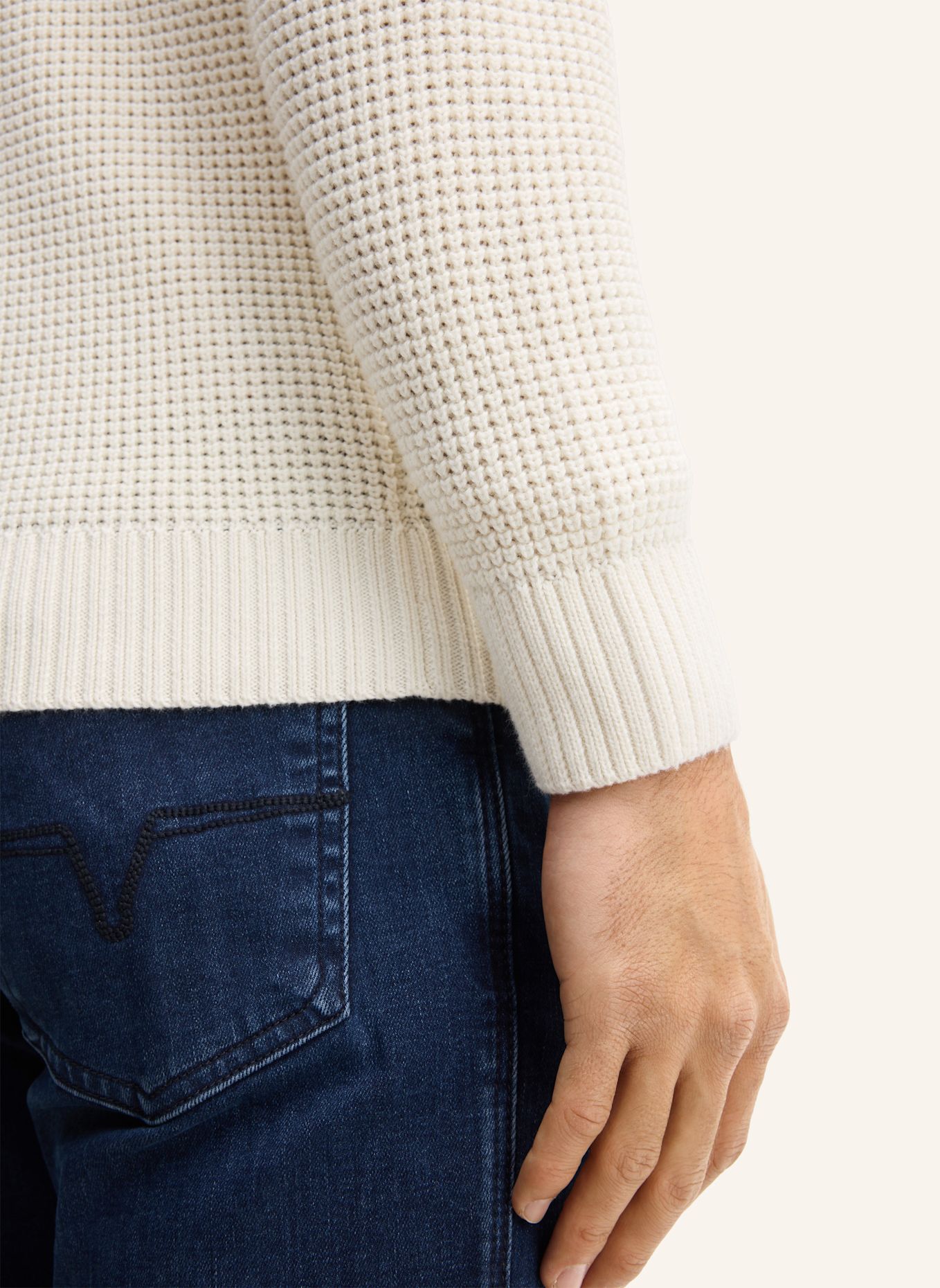 JOOP! JEANS Rollkragen-Pullover: BEIGE