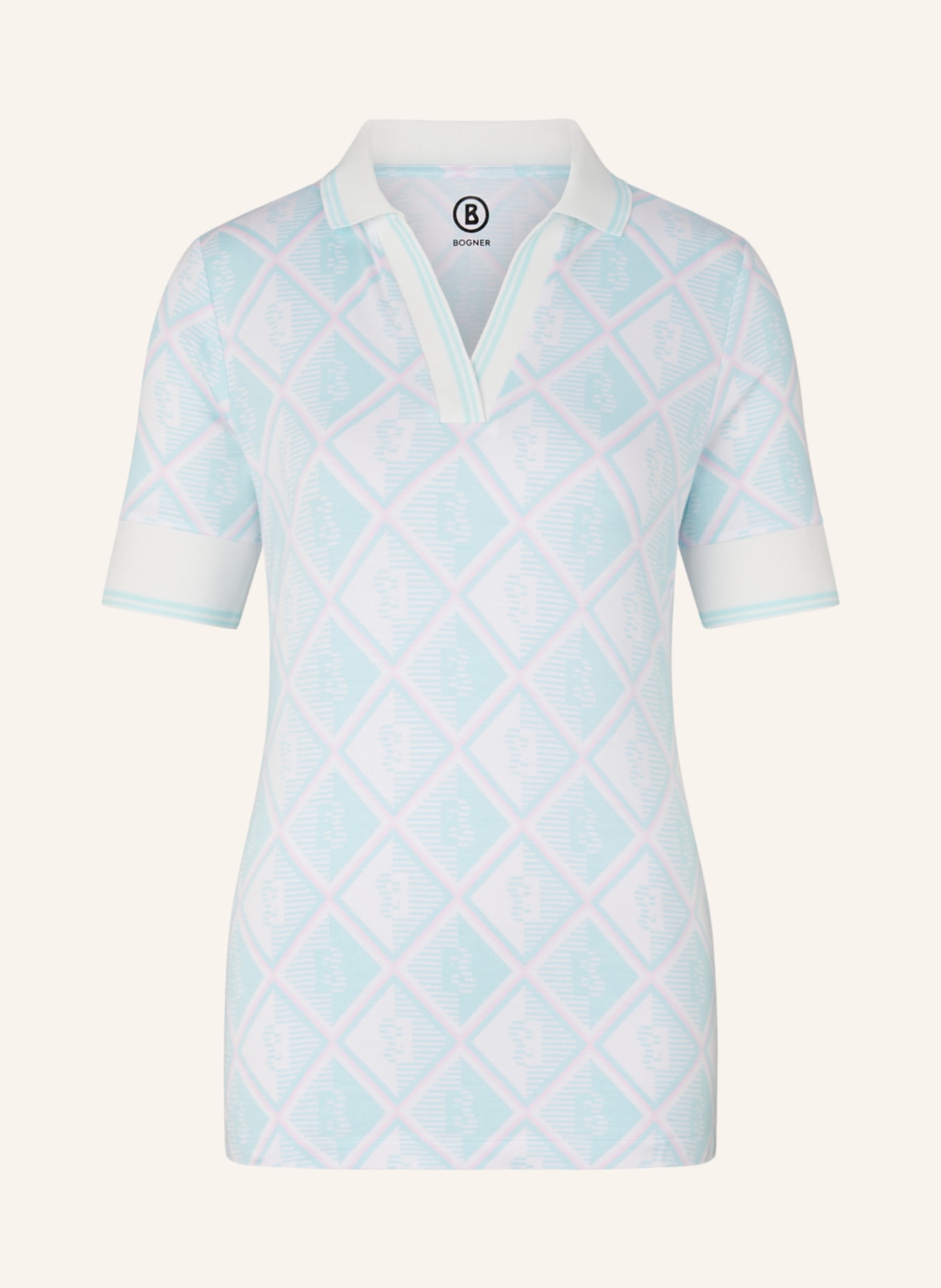 BOGNER Polo-Shirt ELONIE, Farbe: HELLBLAU/ WEISS/ ROSA (Bild 1)