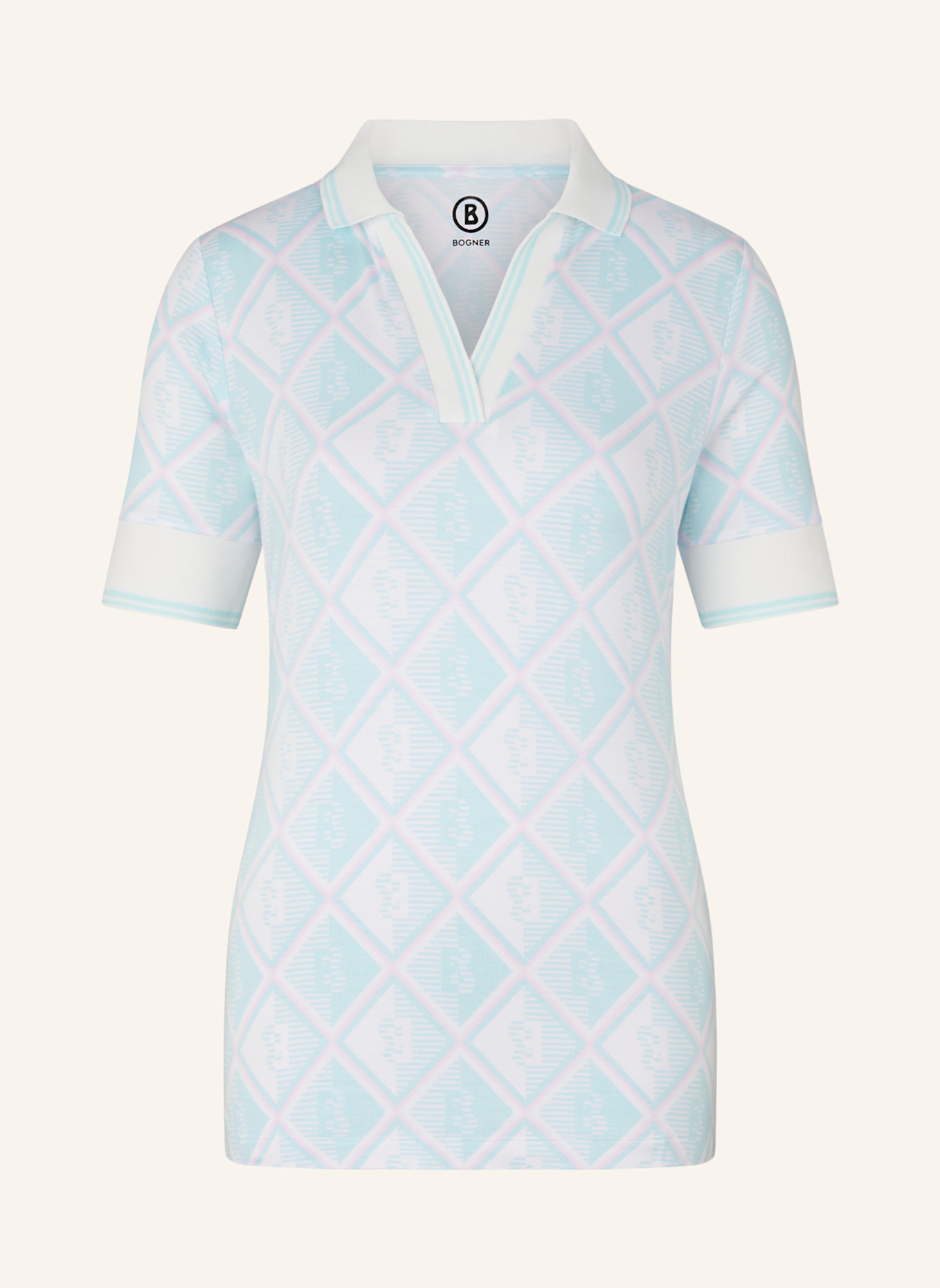 BOGNER Polo-Shirt ELONIE, Farbe: HELLBLAU/ WEISS/ ROSA (Bild 1)