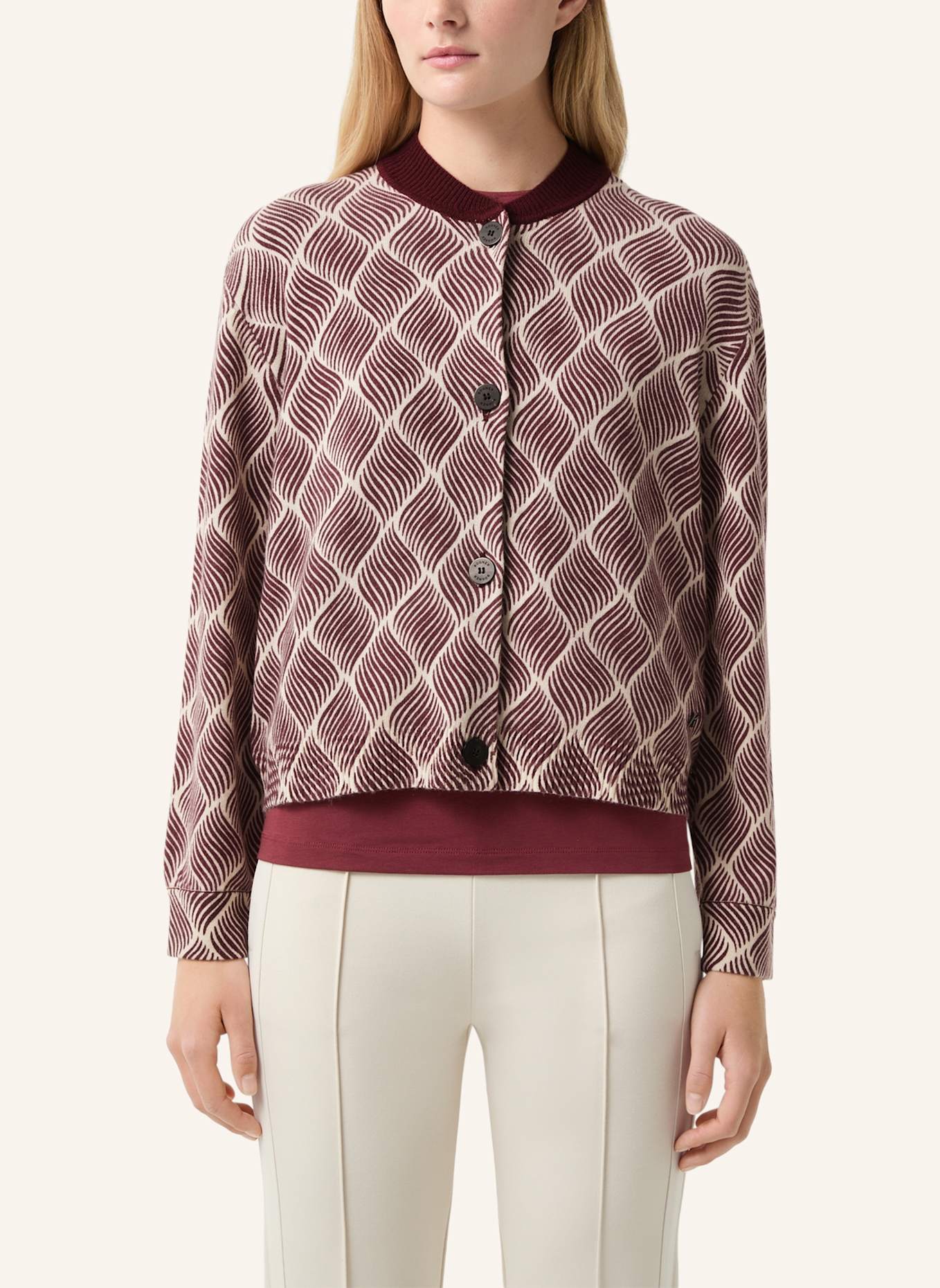 BOGNER Strickjacke: ROT/ CREME