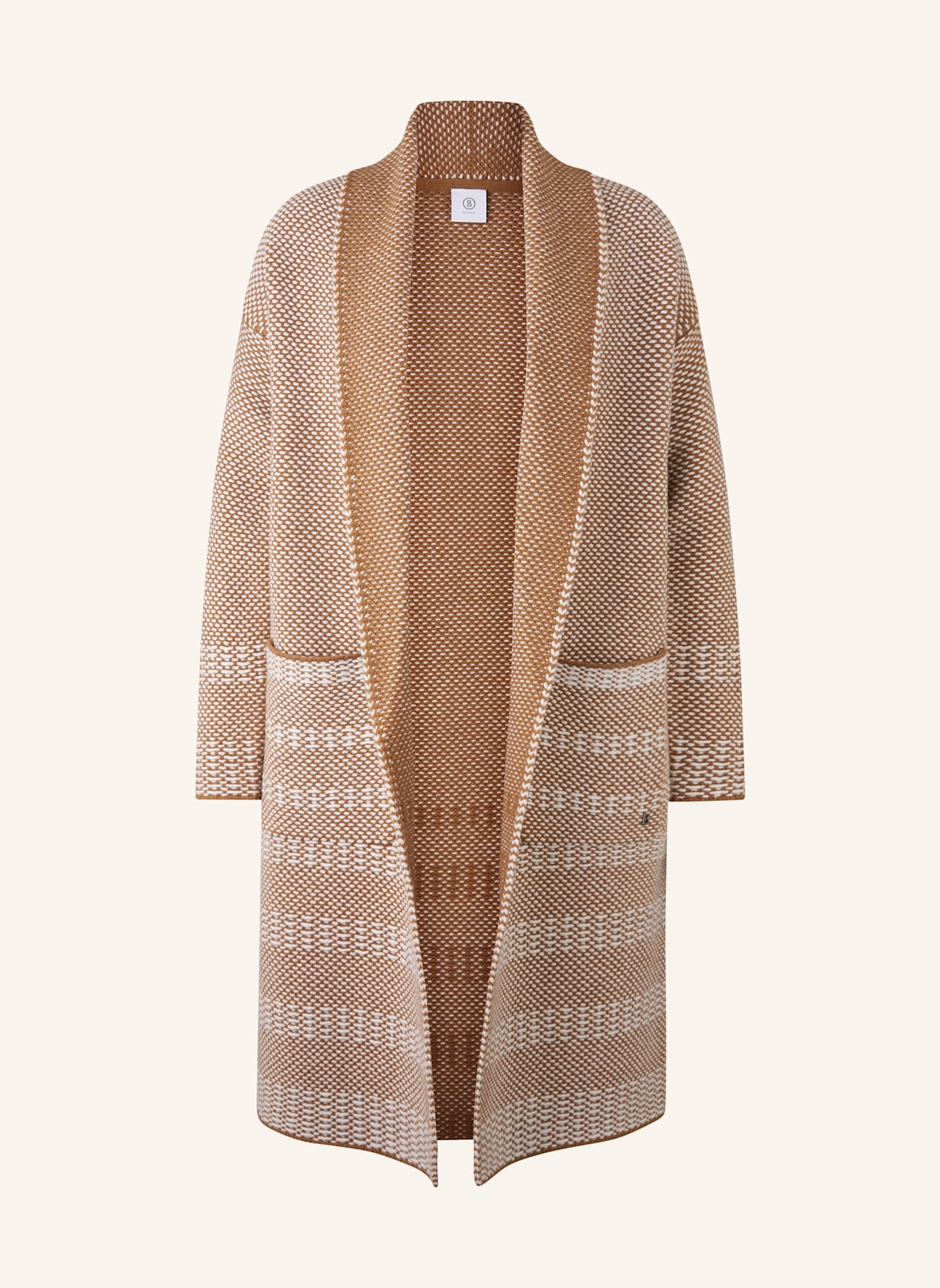 BOGNER Strickjacke: CAMEL/ WEISS