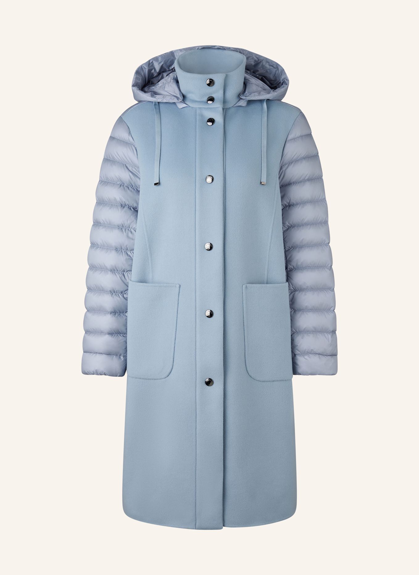 BOGNER Daunenmantel ISY-D5 im Materialmix: HELLBLAU
