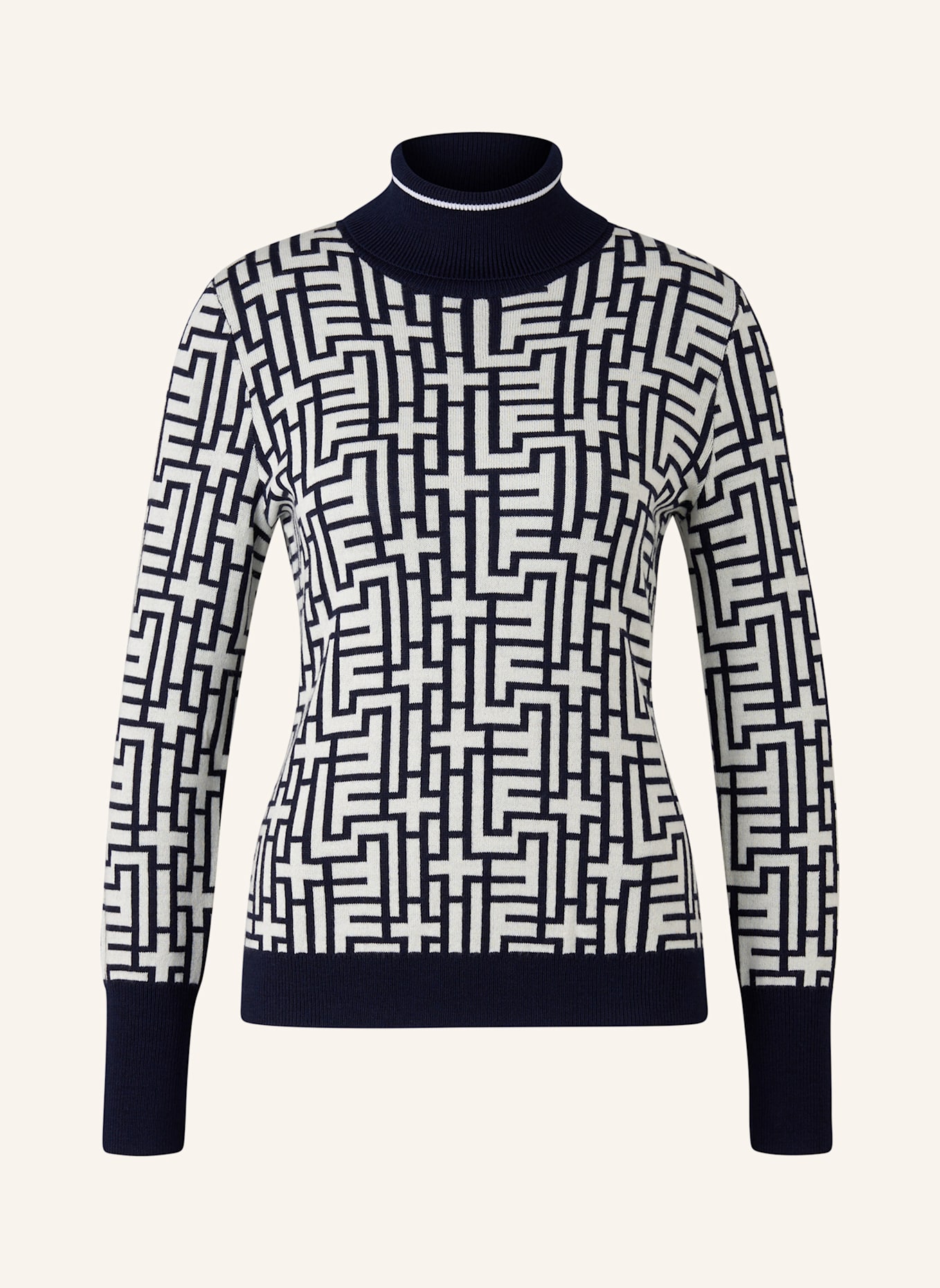 FIRE+ICE Pullover: DUNKELBLAU/ WEISS