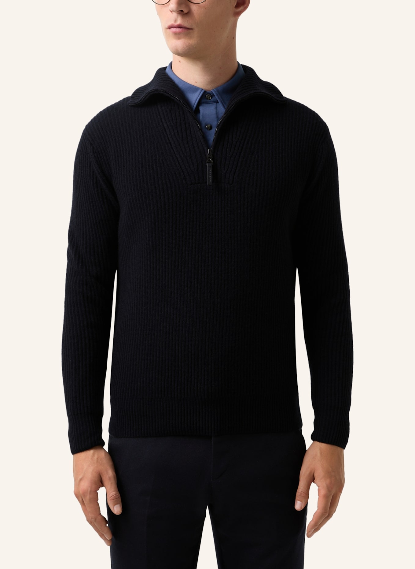BOGNER Cashmere-Troyer BALVIN: DUNKELBLAU