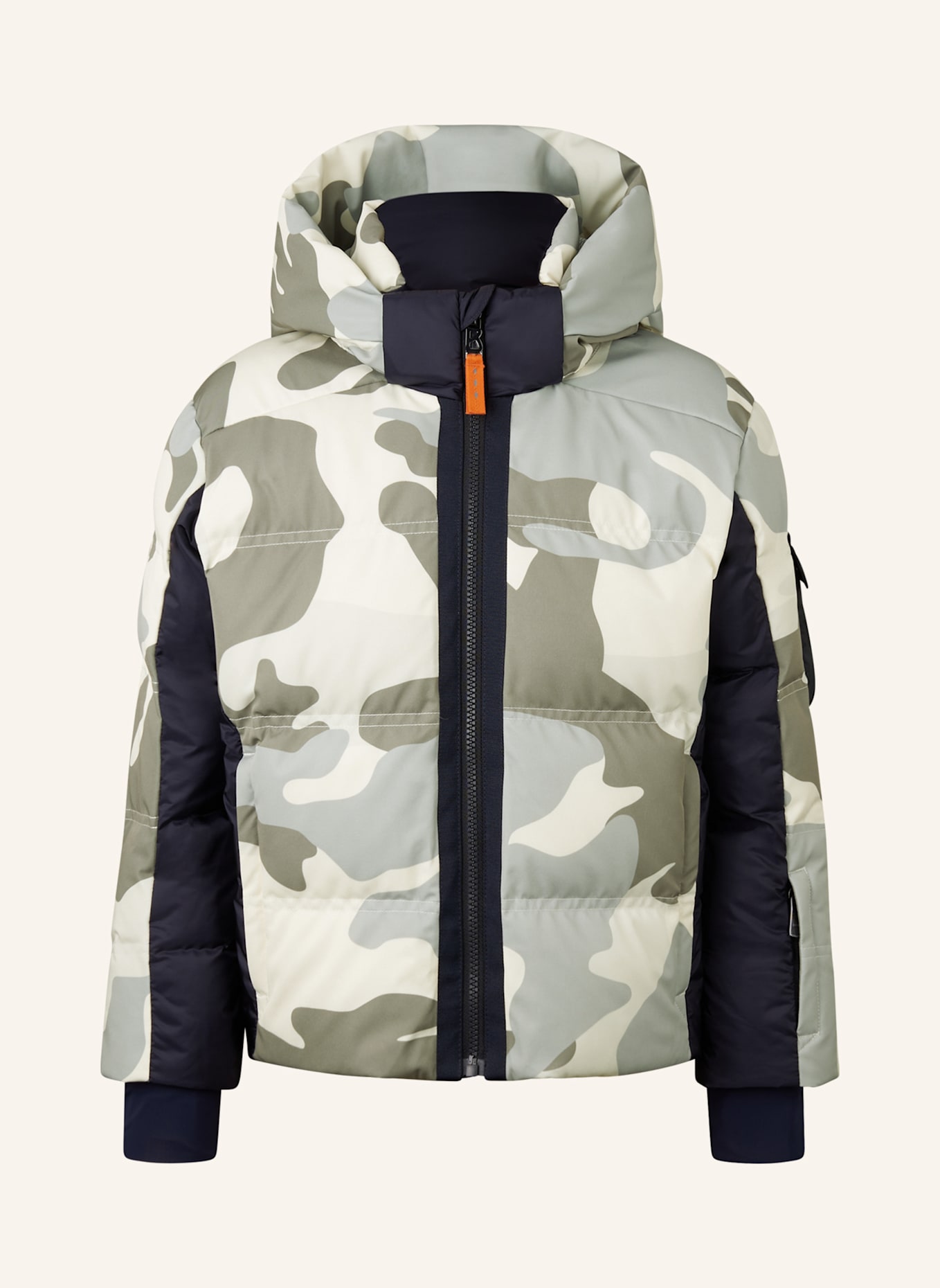 BOGNER Skijacke: WEISS/ KHAKI/ BLAU