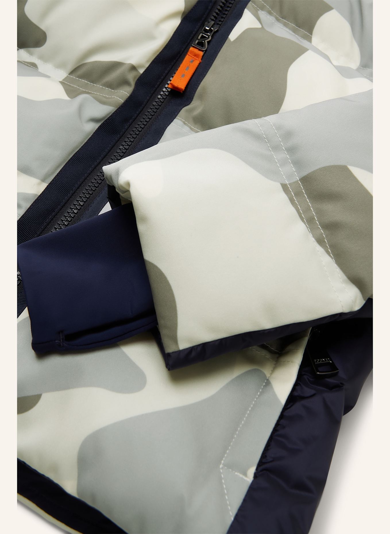 BOGNER Skijacke: WEISS/ KHAKI/ BLAU