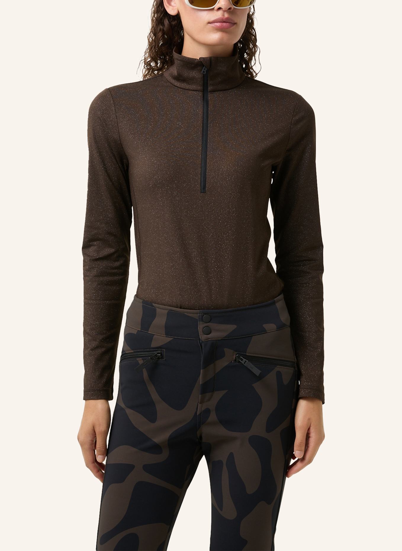 FIRE+ICE Midlayer MARGO2 mit Glitzergarn: BRAUN