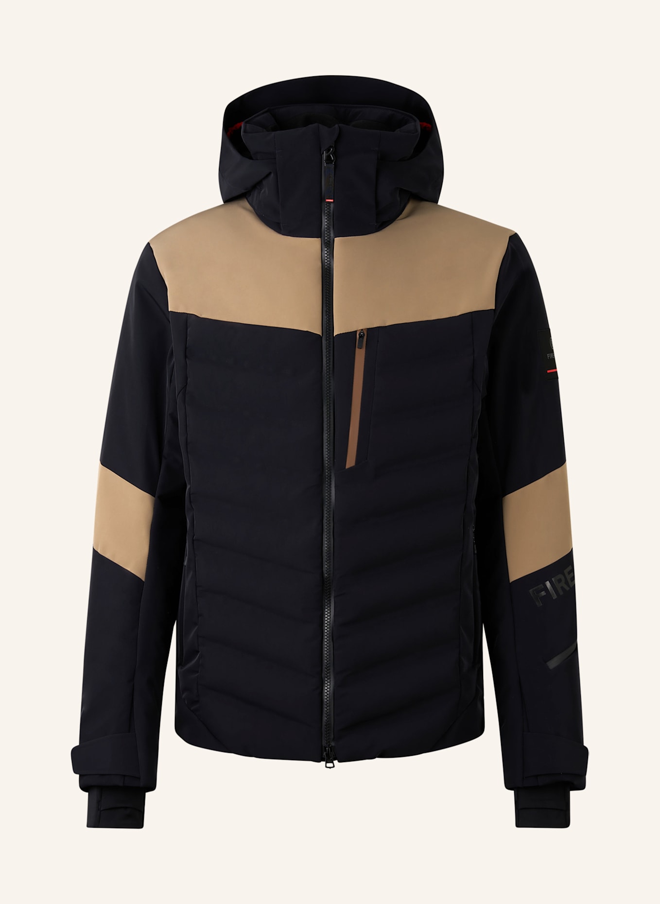 FIRE+ICE Skijacke: SCHWARZ/ BEIGE
