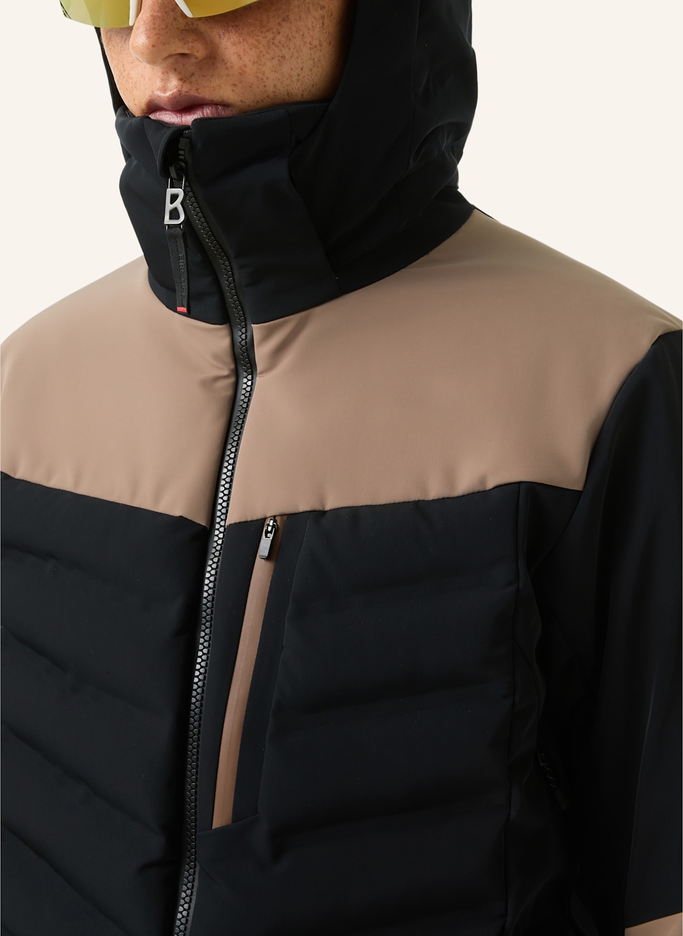 FIRE+ICE Skijacke: SCHWARZ/ BEIGE