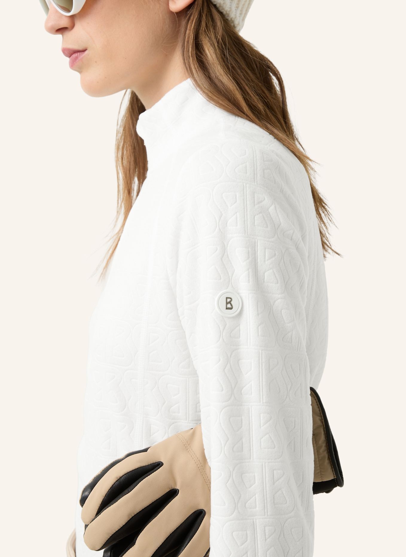 BOGNER Fleece-Troyer MEDITA2: WEISS