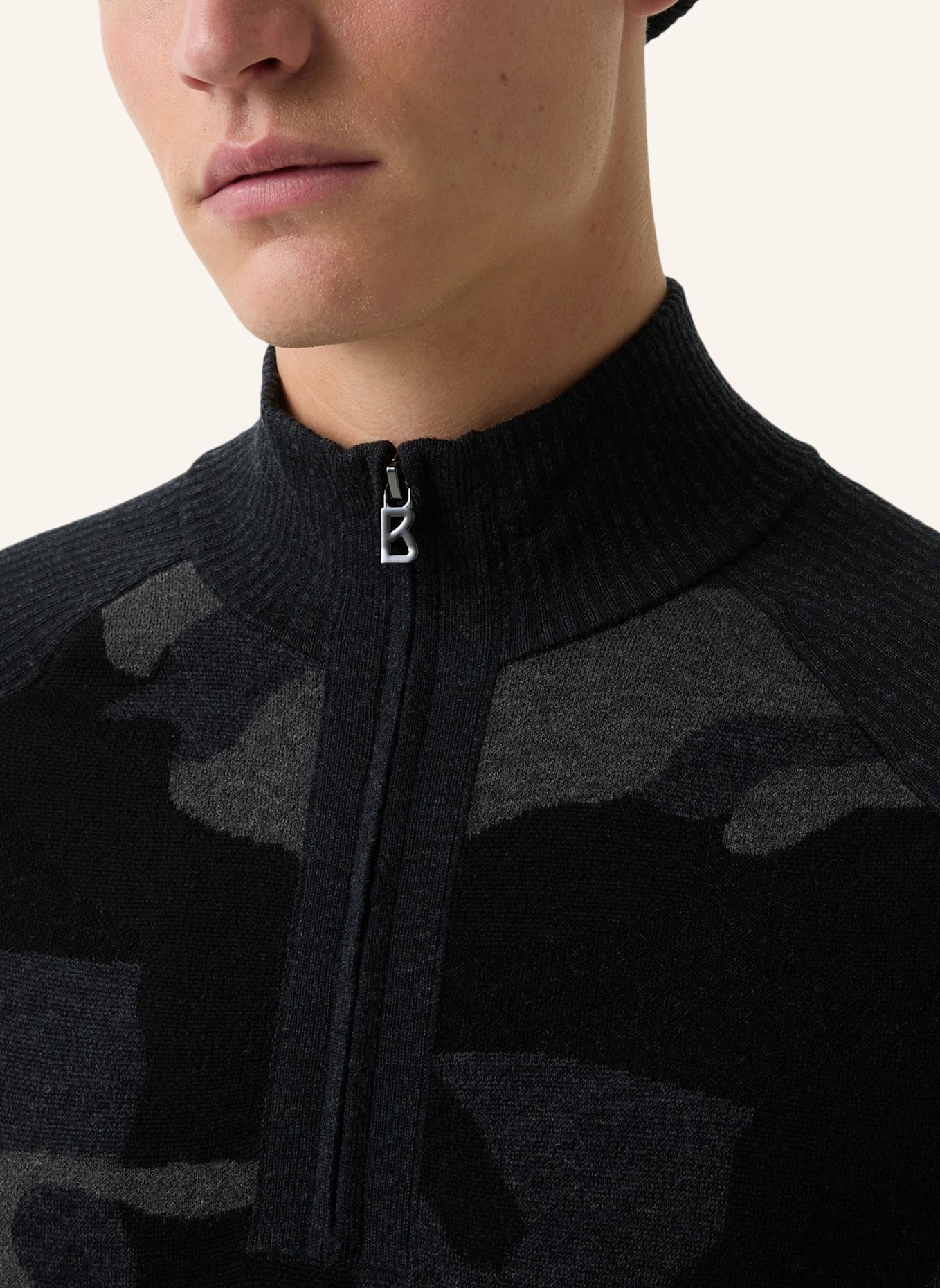 BOGNER Pullover: GRAU/ SCHWARZ