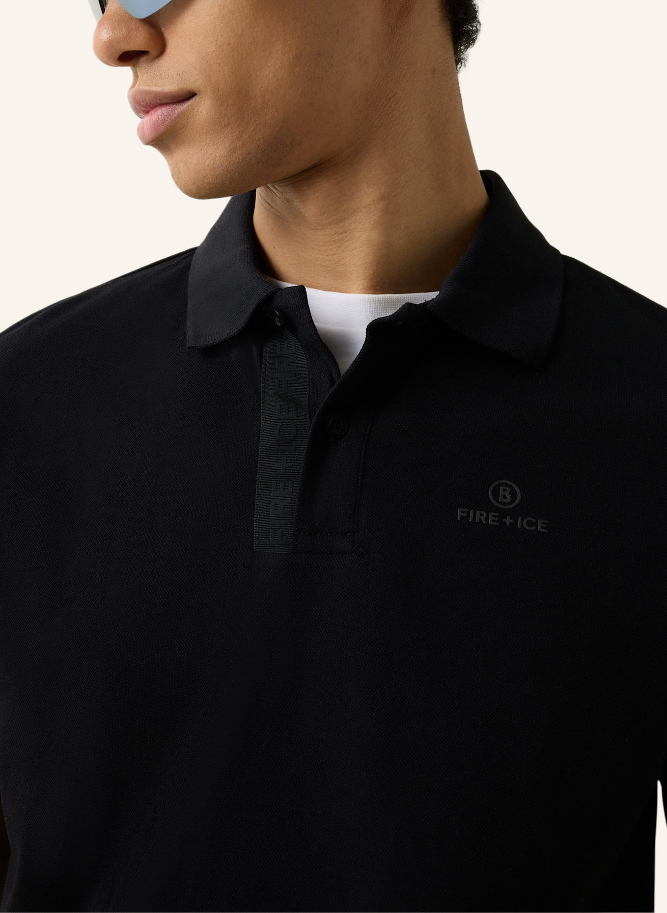 FIRE+ICE Polo-Shirt: SCHWARZ