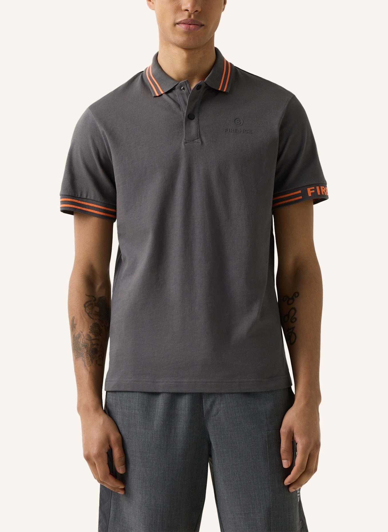 FIRE+ICE Polo-Shirt: DUNKELGRAU