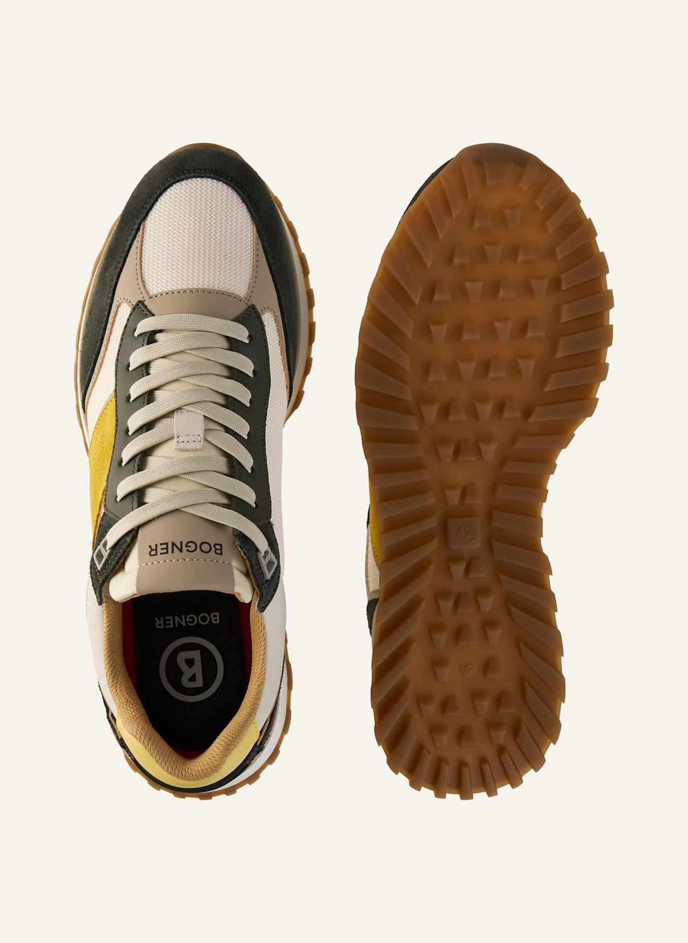 BOGNER Sneaker: DUNKELGRÜN/ GELB/ WEISS
