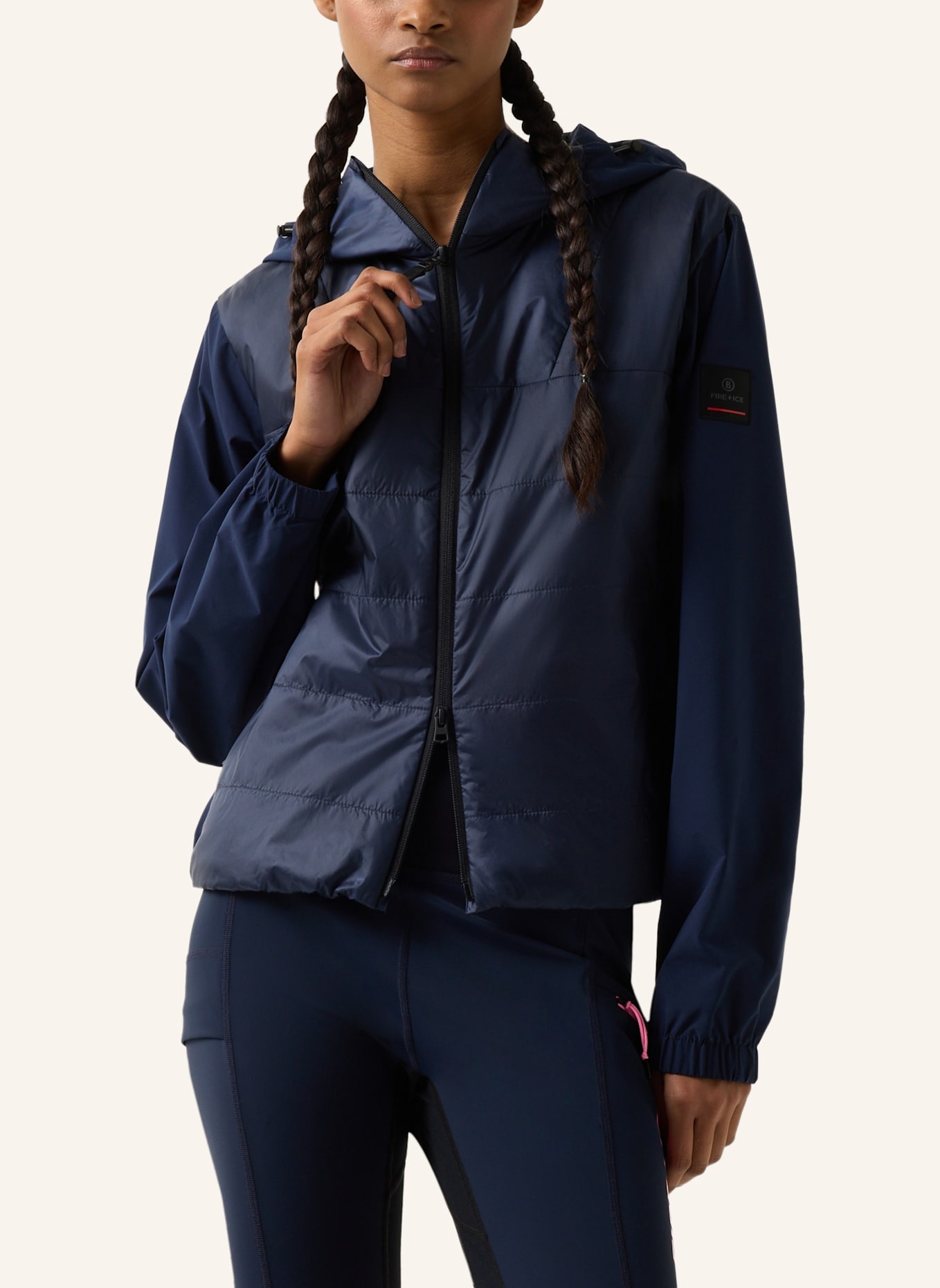 FIRE+ICE Hybrid-Jacke: DUNKELBLAU