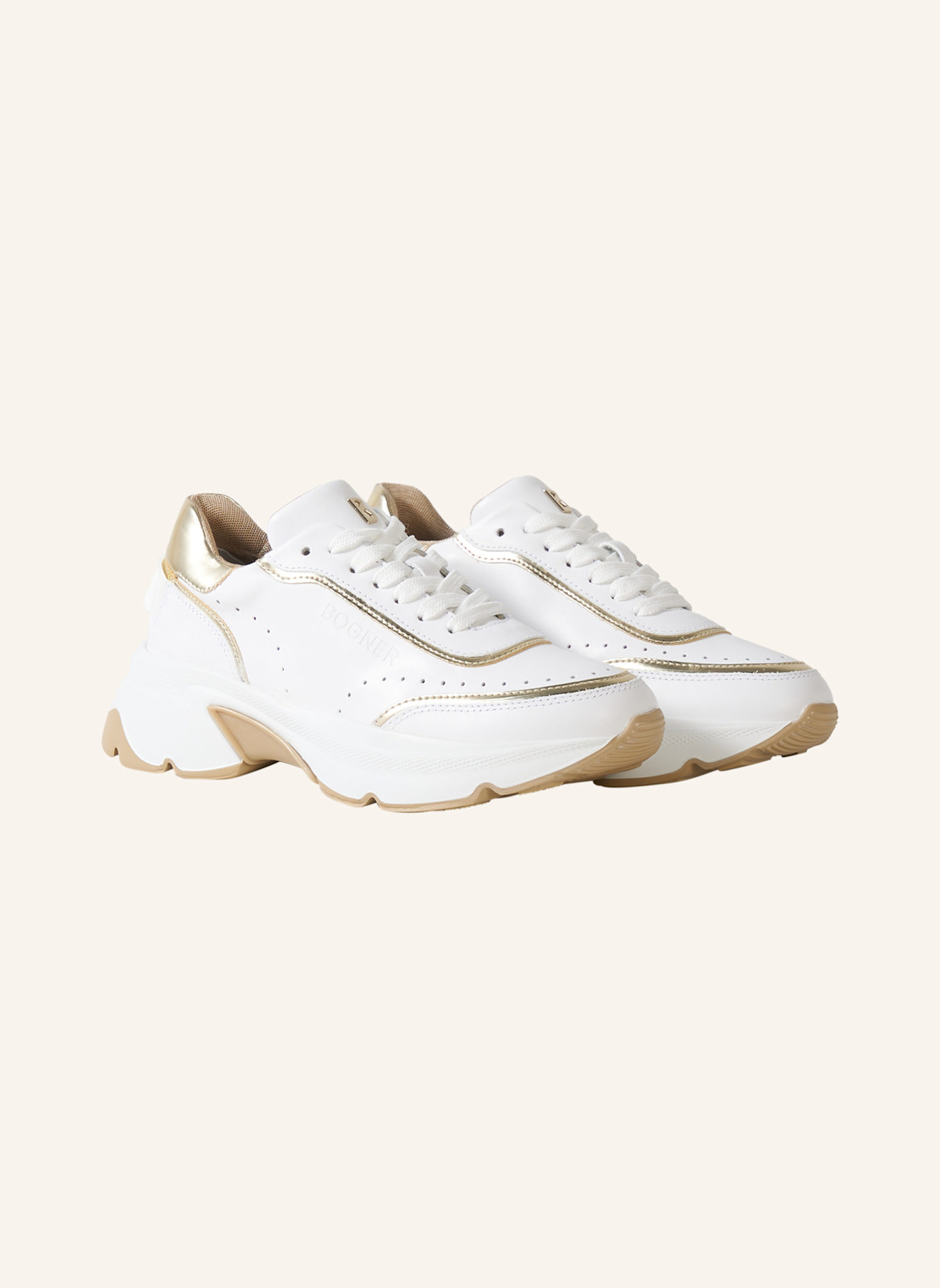 BOGNER Sneaker: WEISS/ GOLD