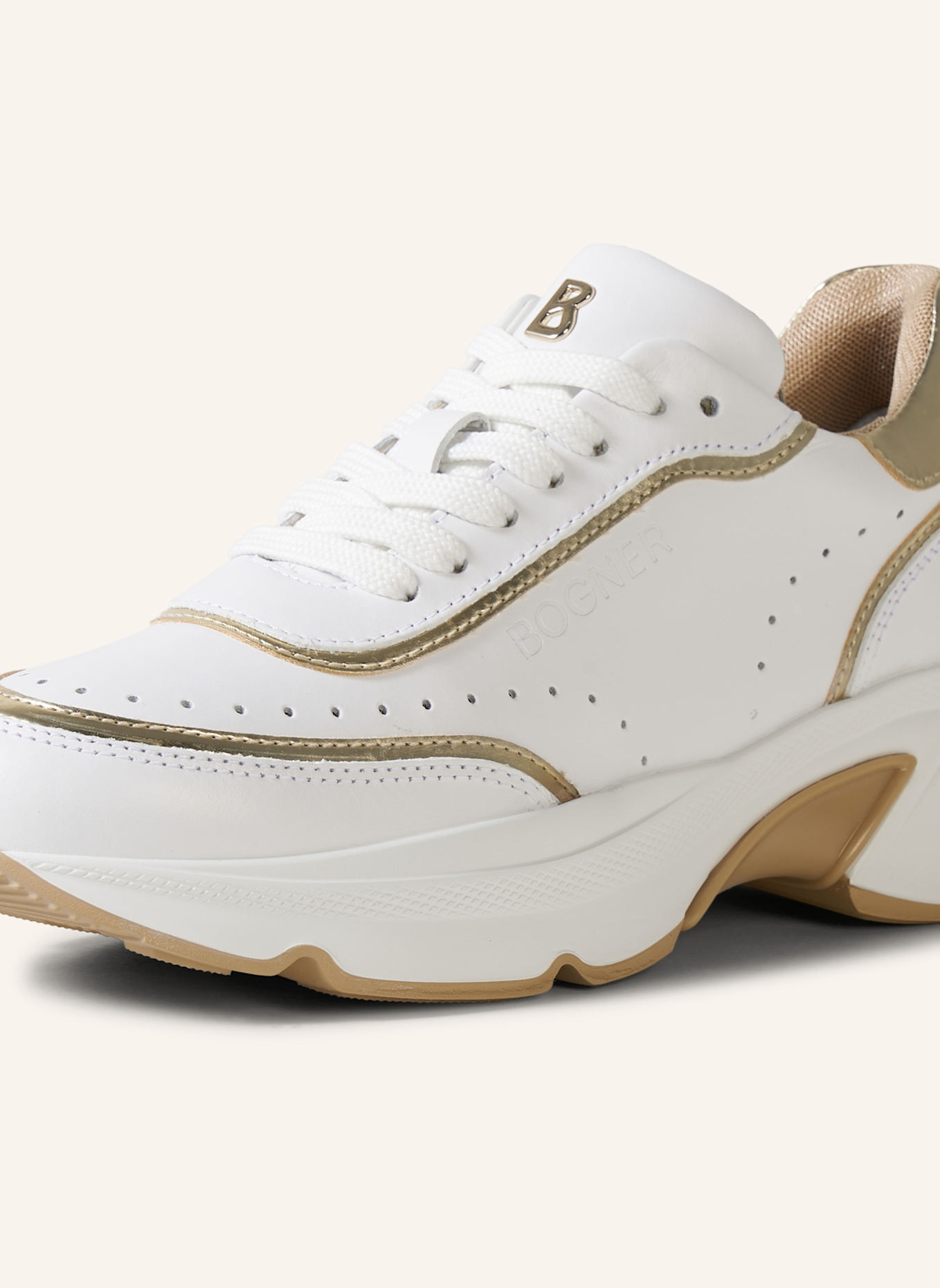 BOGNER Sneaker: WEISS/ GOLD