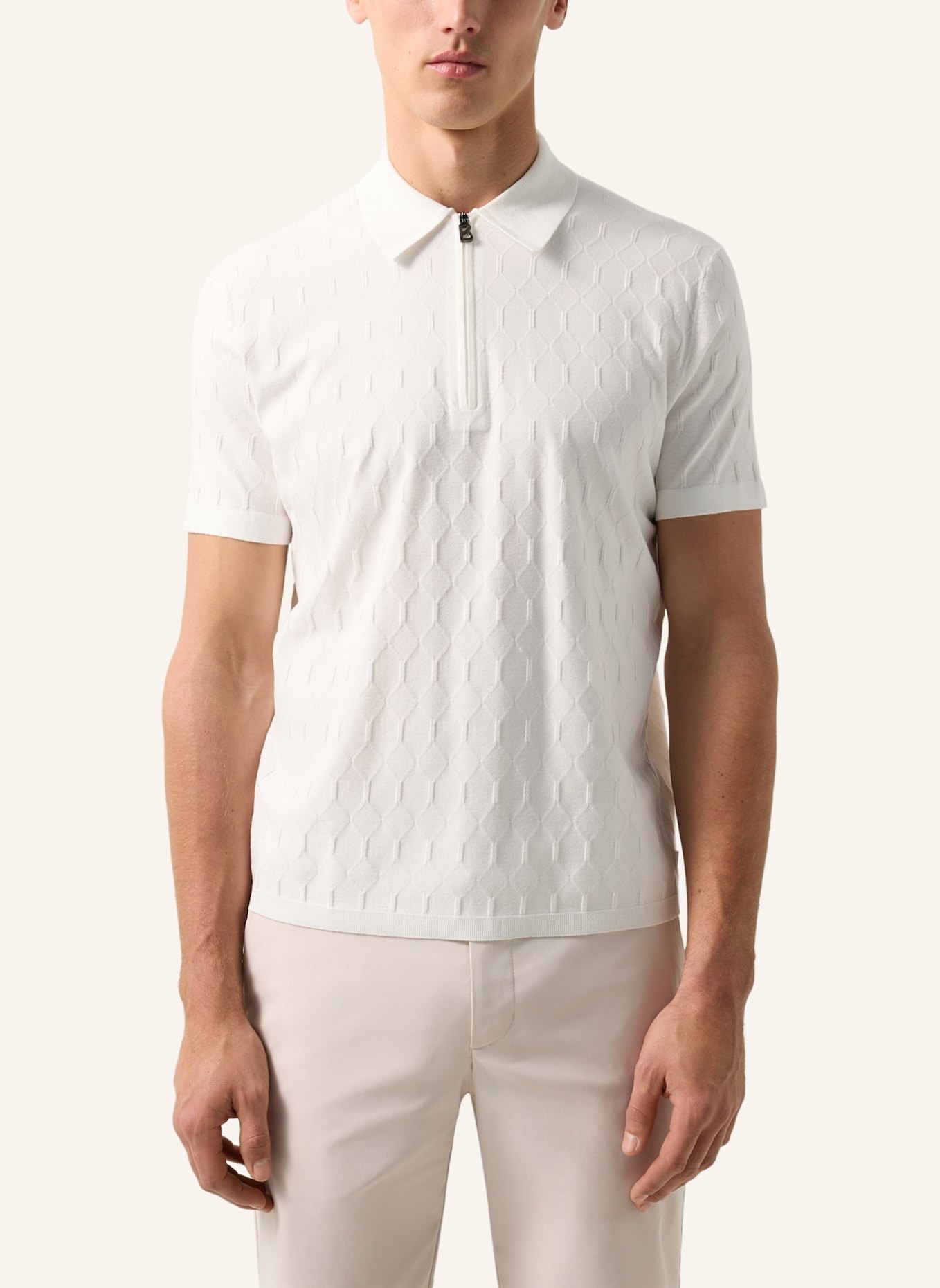 BOGNER Strick-Poloshirt MAXIM: WEISS