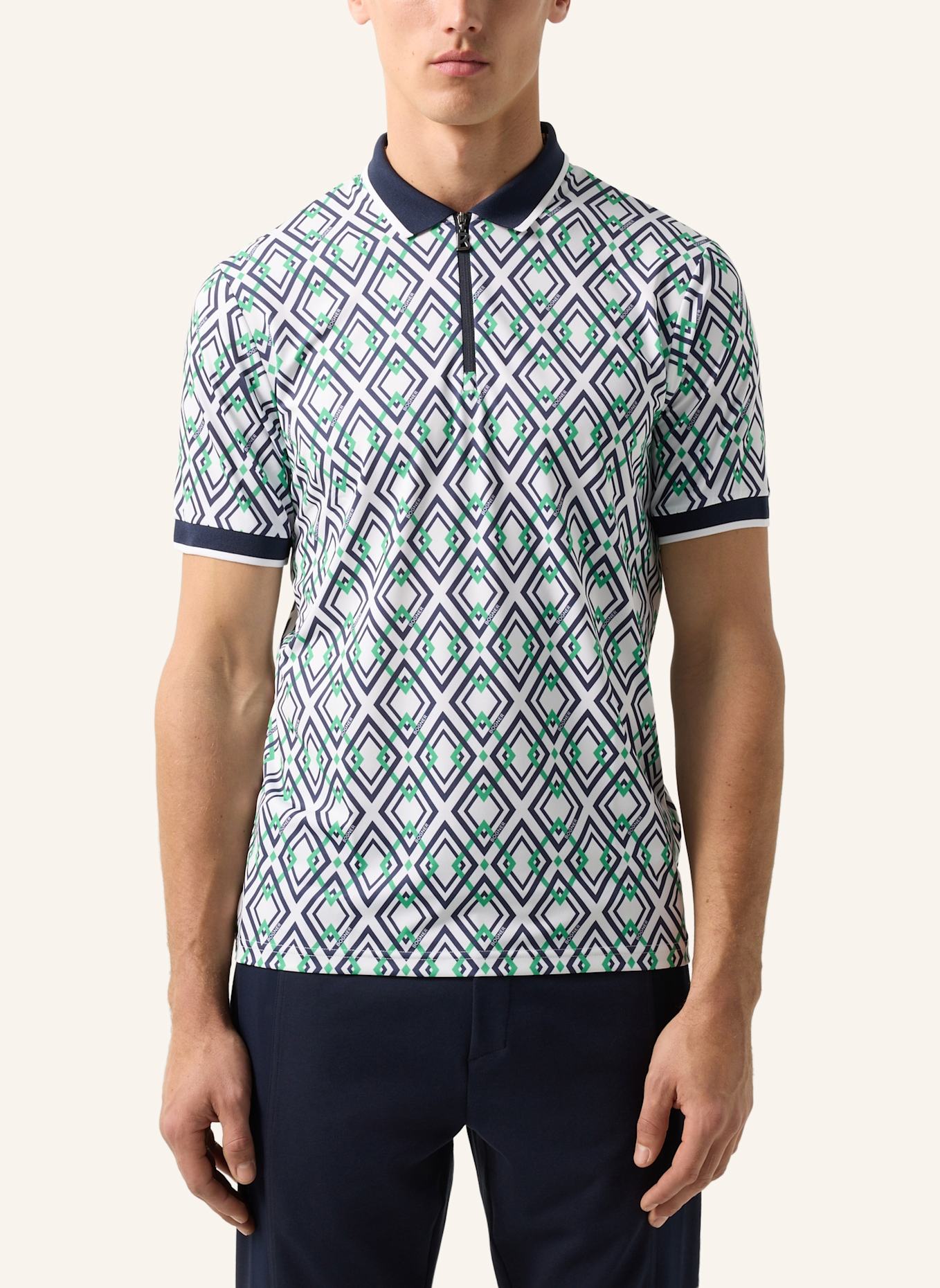 BOGNER Polo-Shirt: DUNKELBLAU/ GRÜN/ WEISS